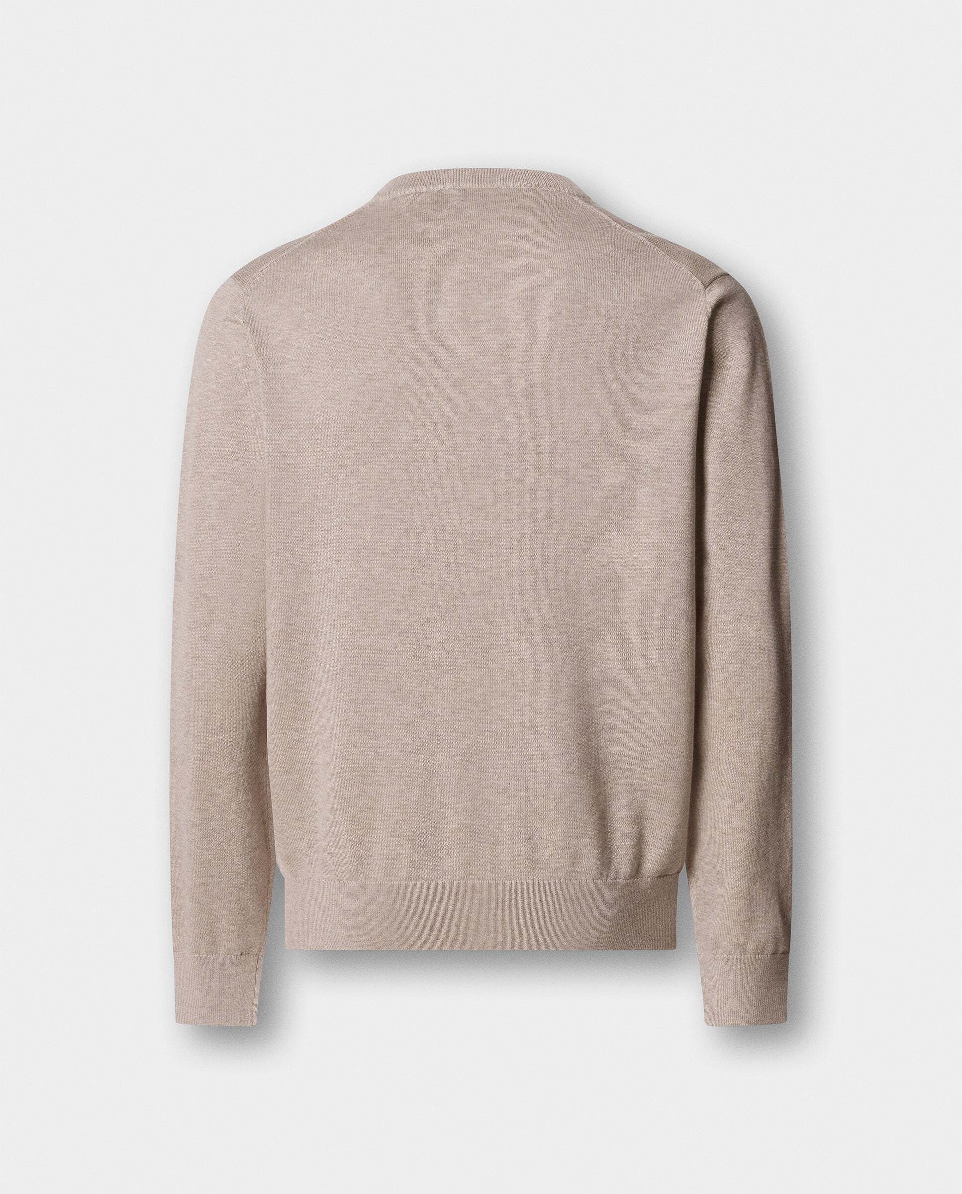 Jersey de hombre de algodón cuello pico - Hackett - Crema Natural-8