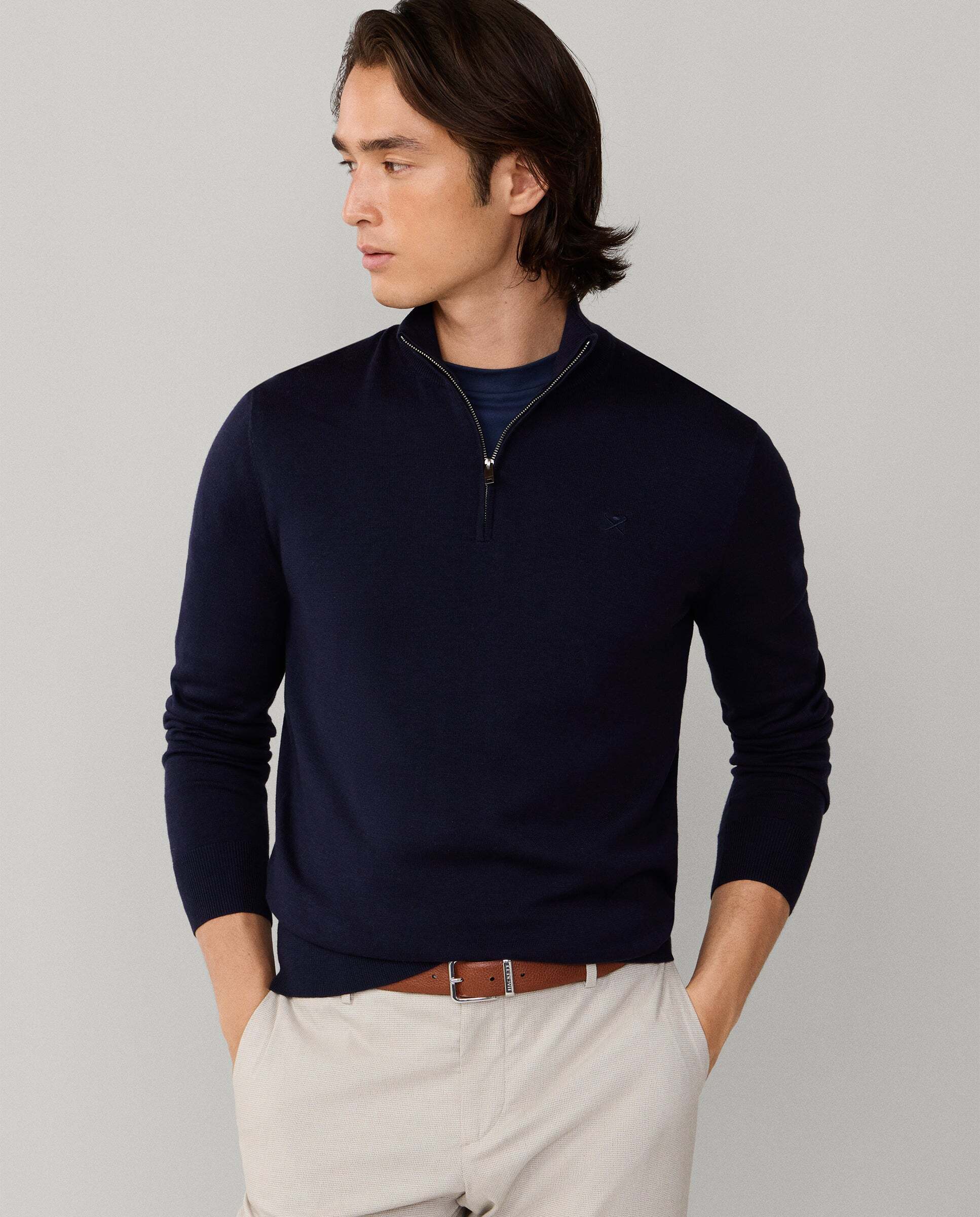 Hackett - Jersey con cremallera algodón seda.