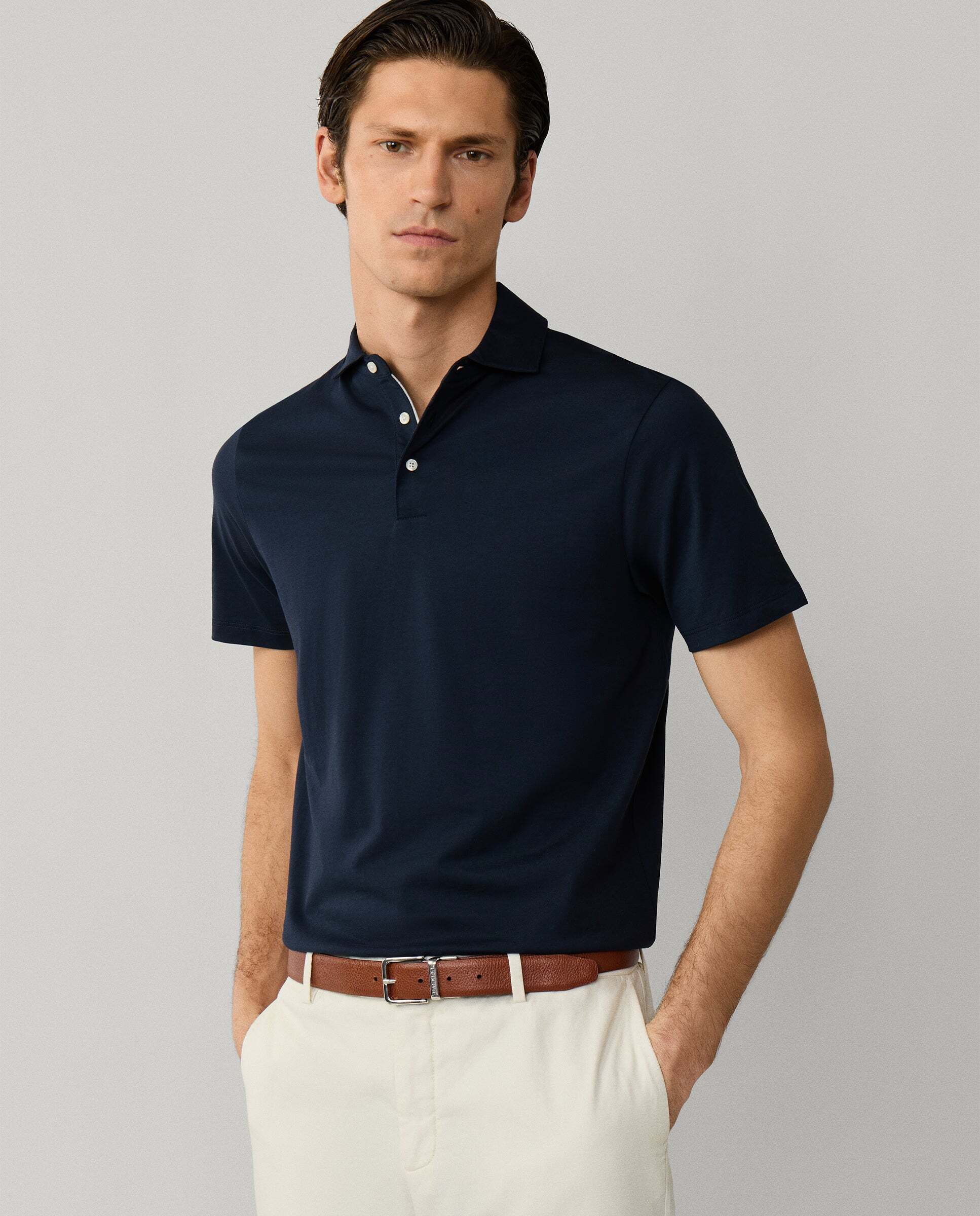 Polo de hombre pima manga corta fit clásico - Hackett - Azul Azul-7