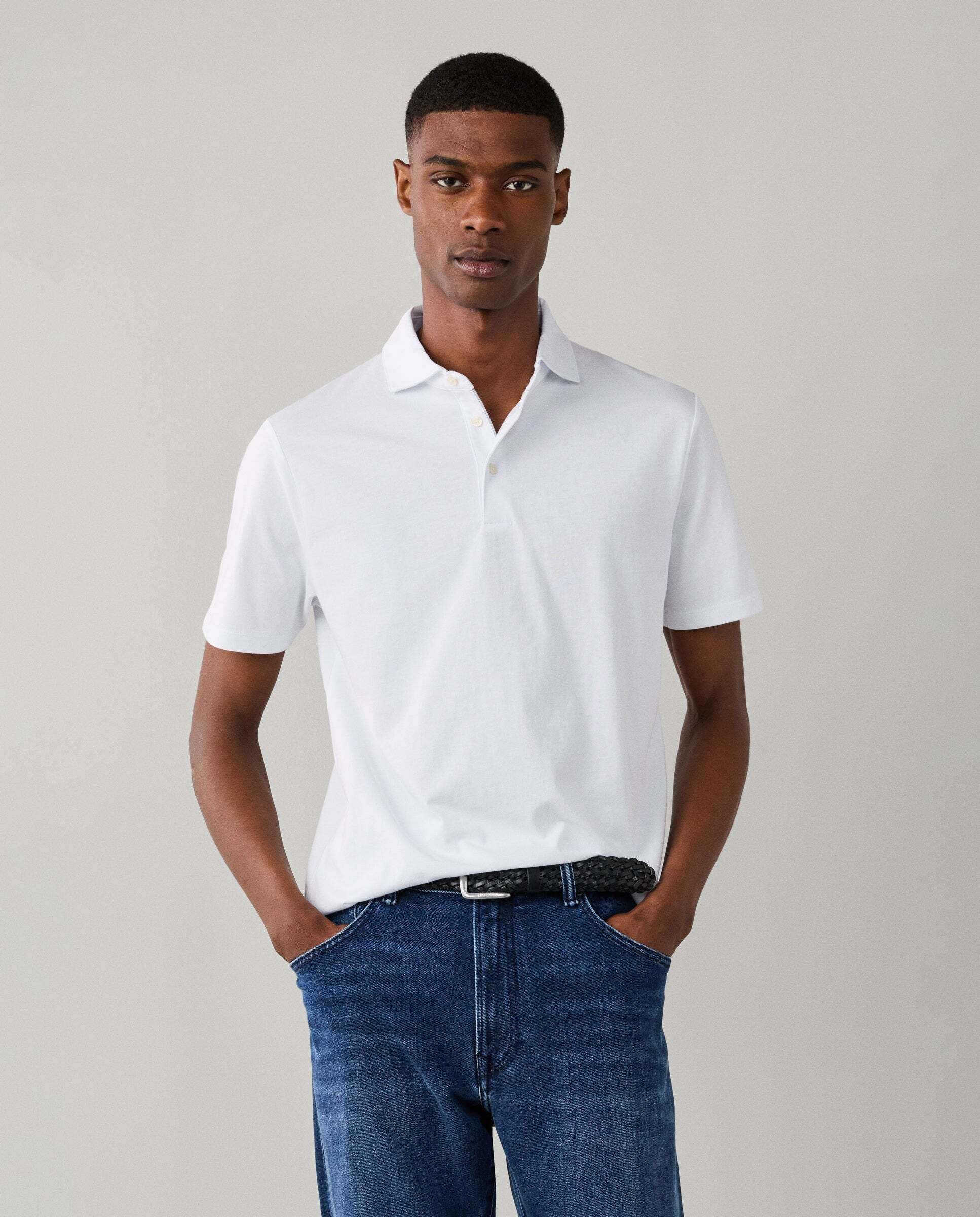 Imagen 0 de Polo de hombre pima manga corta fit clásico Blanco
