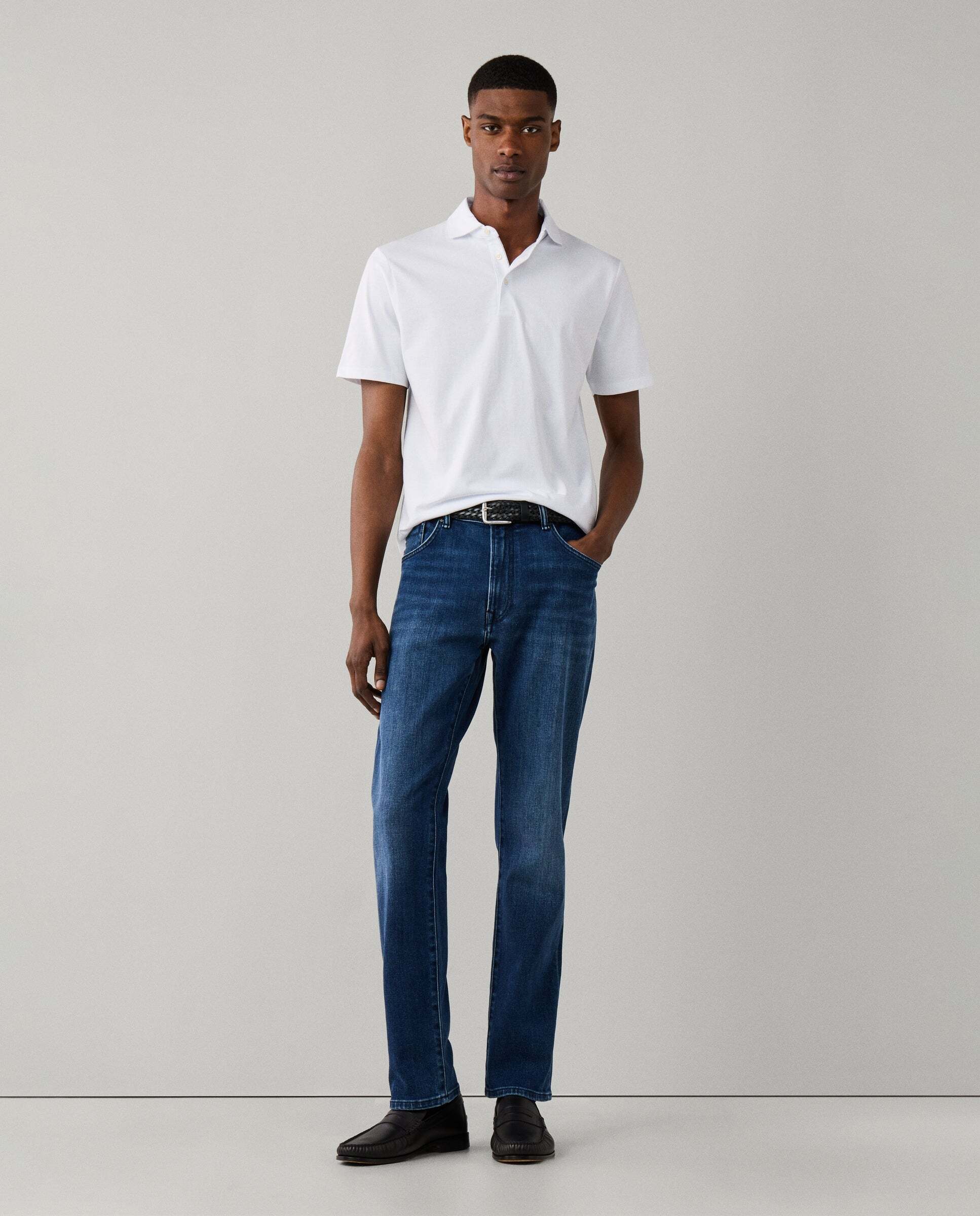 Polo de hombre pima manga corta fit clásico - Hackett - Blanco Blanco-2