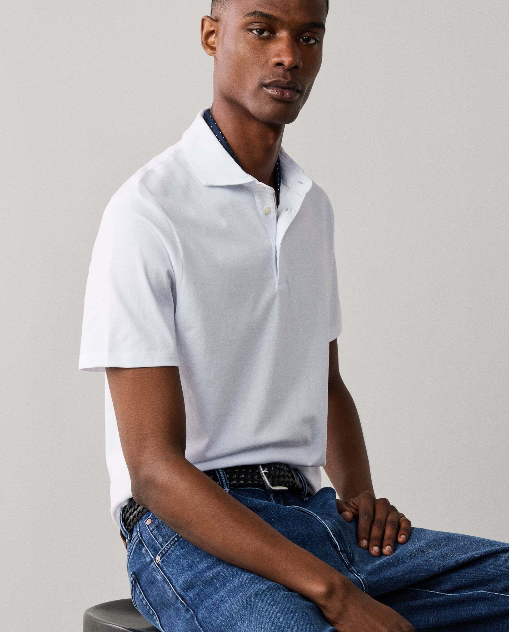 Polo de hombre pima manga corta fit clásico - Hackett - Blanco Blanco-5