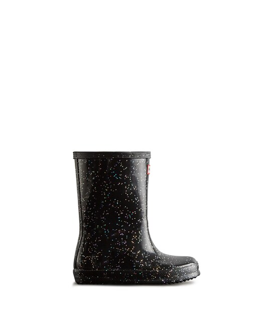 Imagen 0 de Botas de agua de niños first giant en negro con purpurina