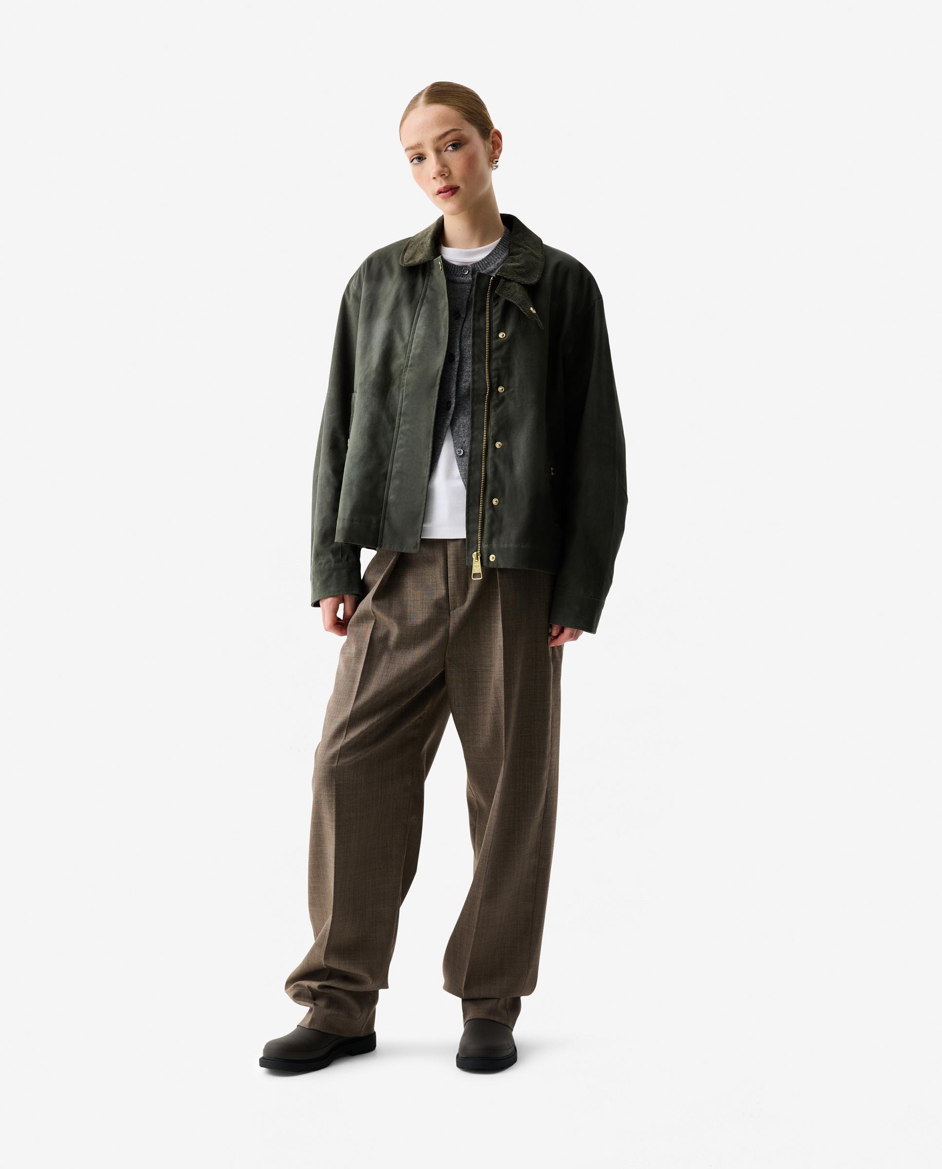 Chaqueta de mujer impermeable de algodón - Hunter - Verde Verde-3