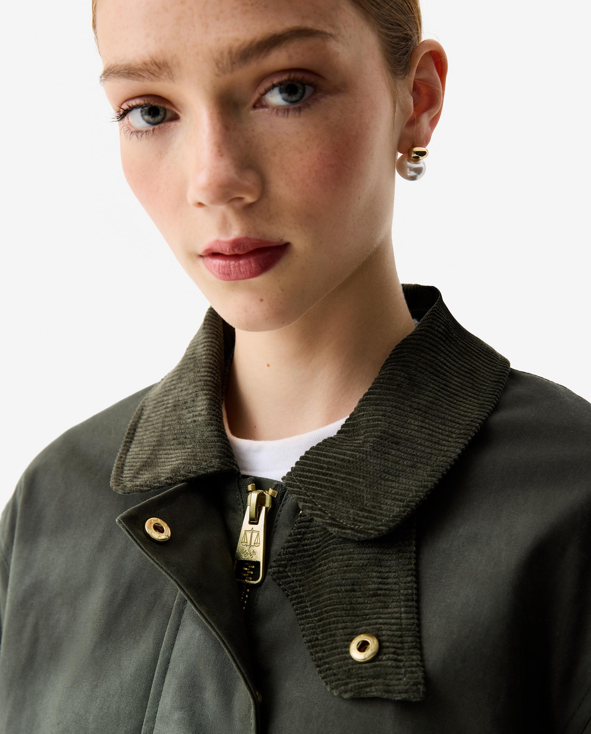 Chaqueta de mujer impermeable de algodón - Hunter - Verde Verde-4