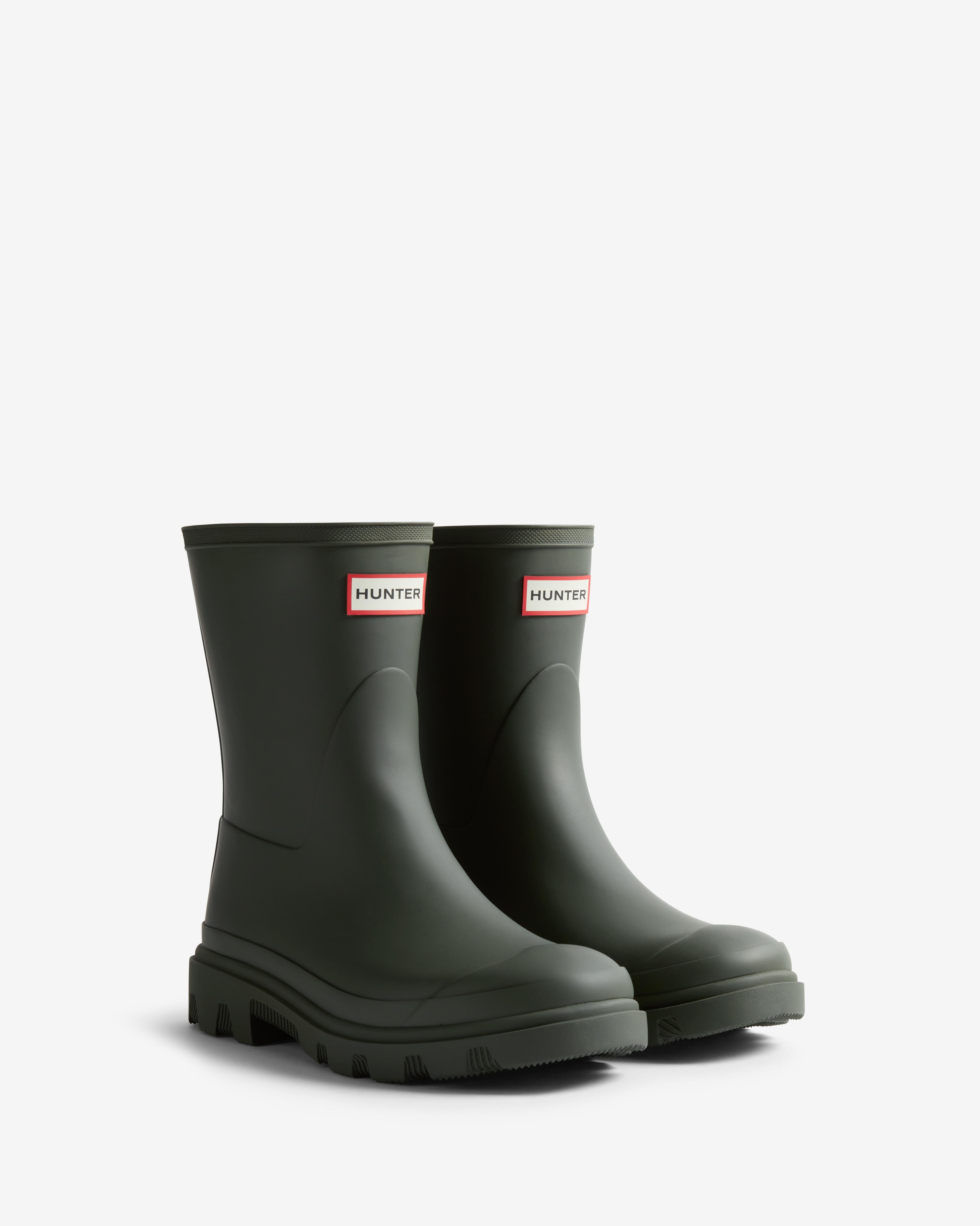 Botas de agua downpour tall unisex de caña corta y caucho natural - Hunter - Verde Oliva Verde Oliva-4