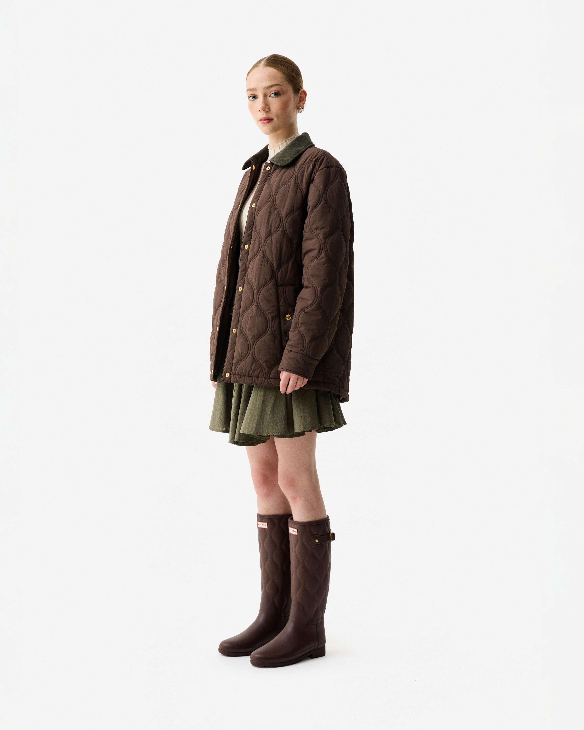 Hunter - Chaqueta de mujer acolchada con cuello en pana.
