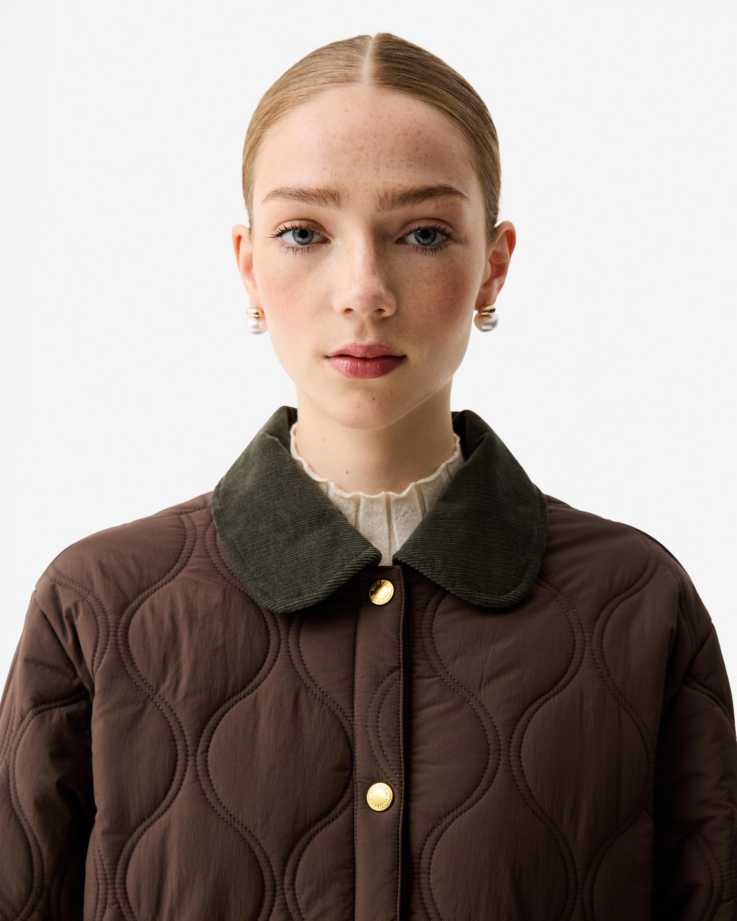 Imagen 3 de Chaqueta de mujer acolchada con cuello en pana - Hunter - Marrón Marrón