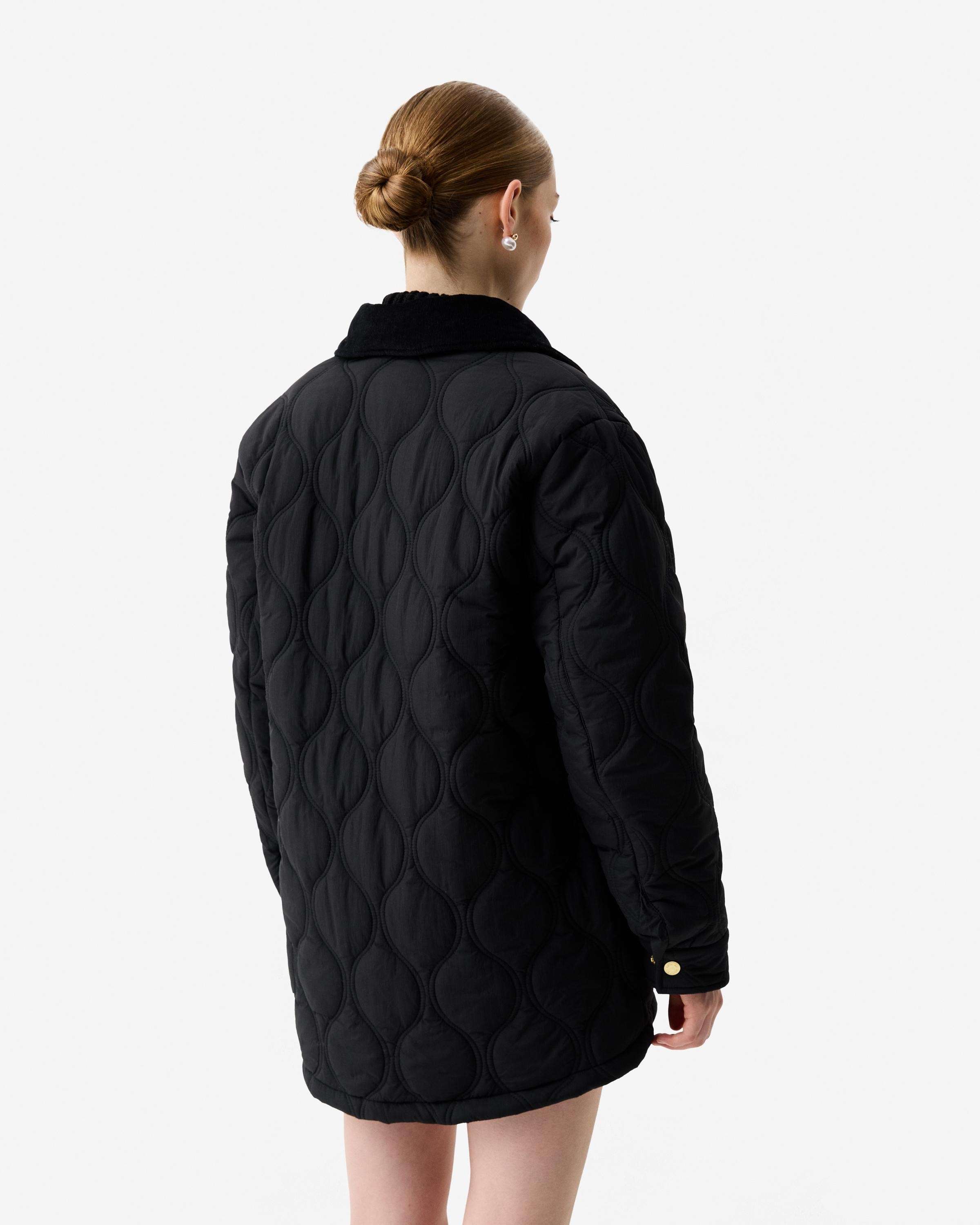 Imagen 3 de Chaqueta de mujer acolchada con cuello en pana - Hunter - Negro Negro