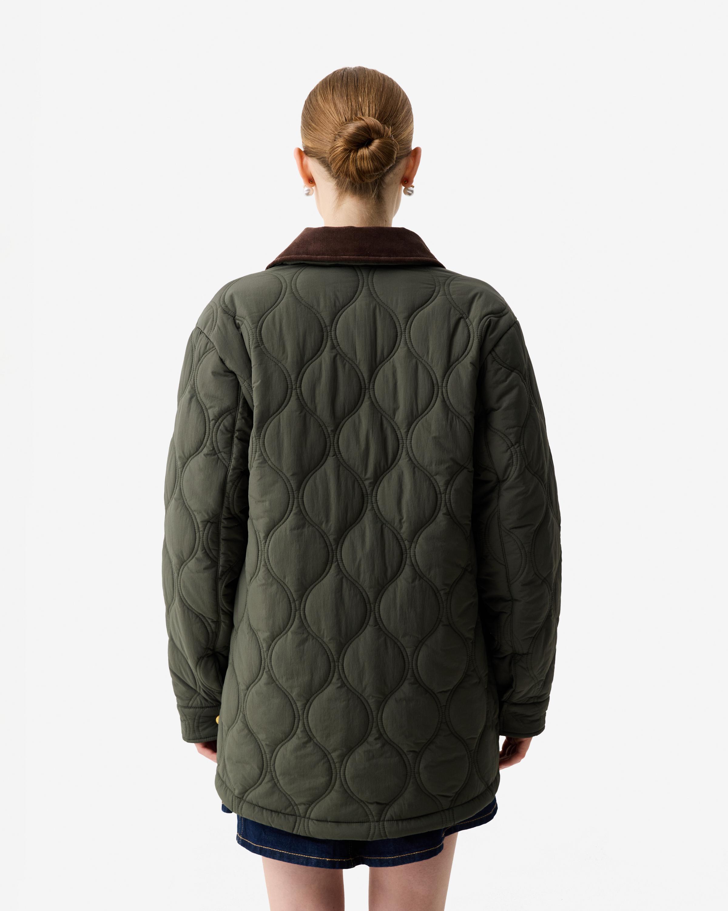 Imagen 3 de Chaqueta de mujer acolchada con cuello en pana - Hunter - Verde Verde