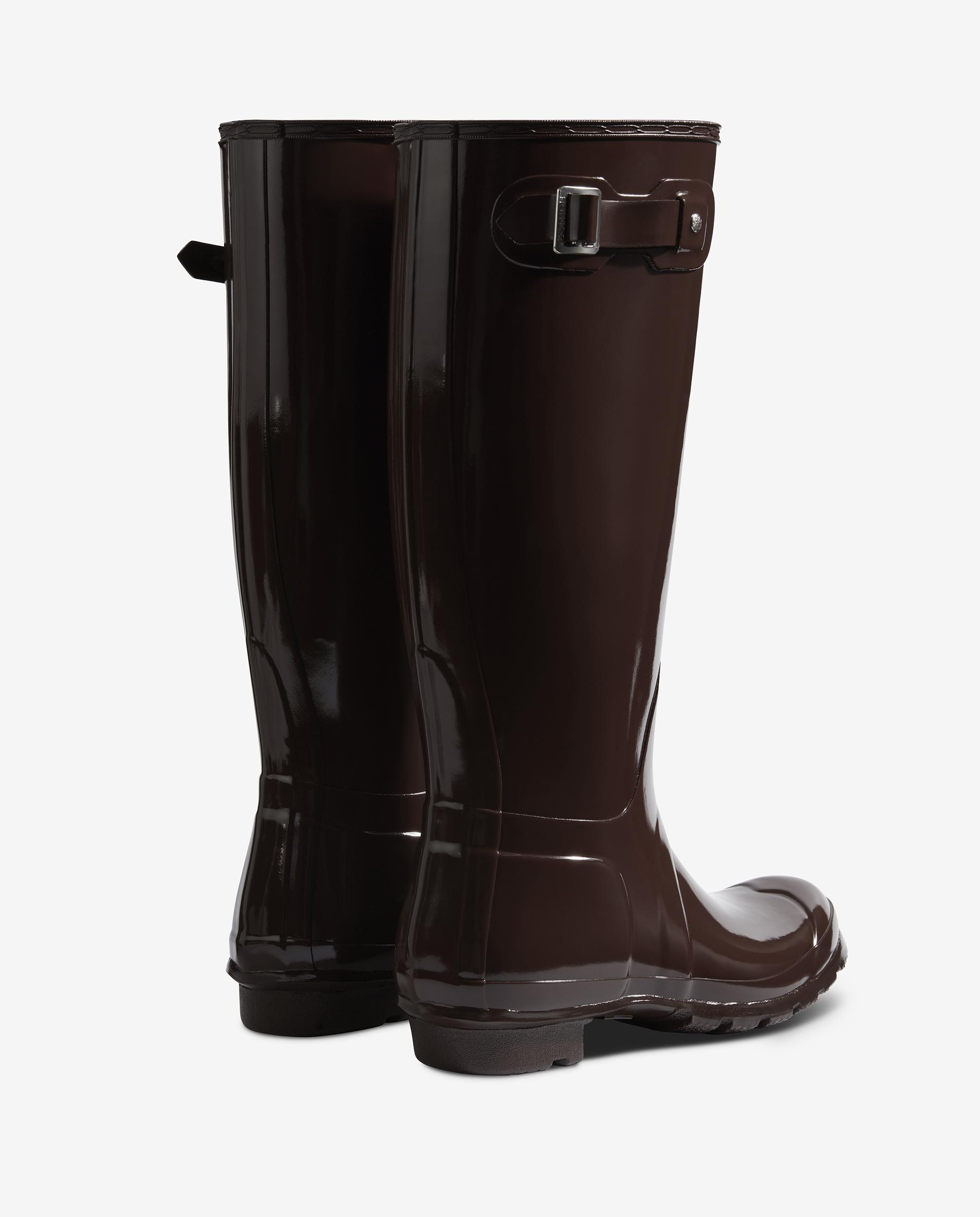 Botas de agua de mujer original tall gloss altas y brillantes - Hunter - Marrón chocolate Marrón chocolate-2
