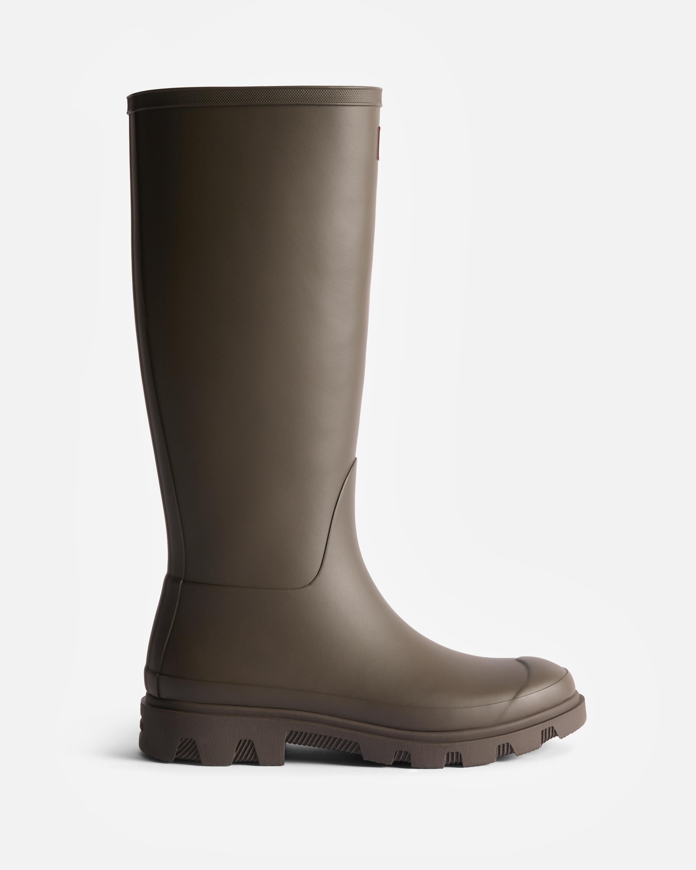 Hunter - Botas de agua unisex downpour short caña alta lisas con suela track.