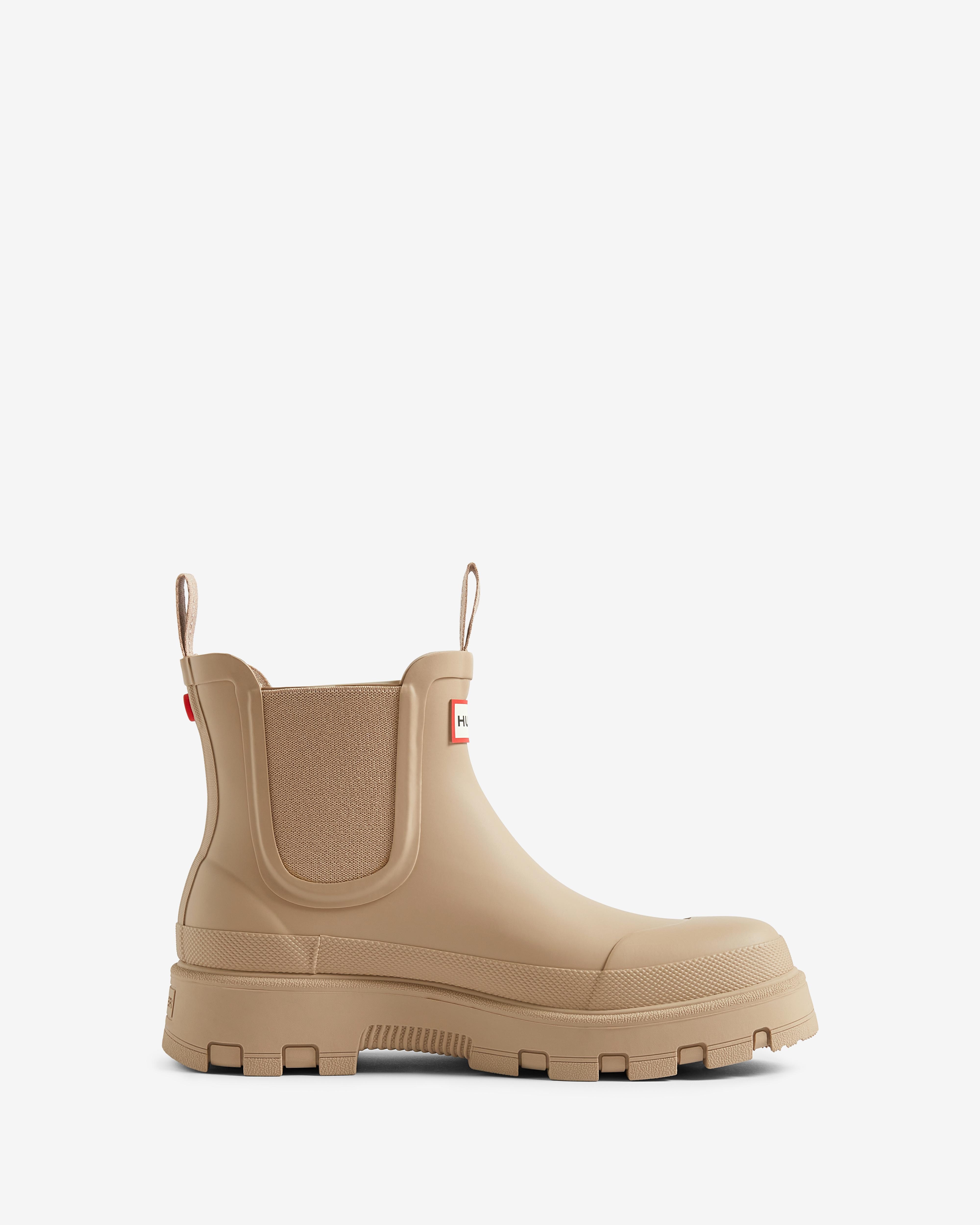 Hunter - Botas de agua unisex elements elastic chelsea caña media lisas con suela track.