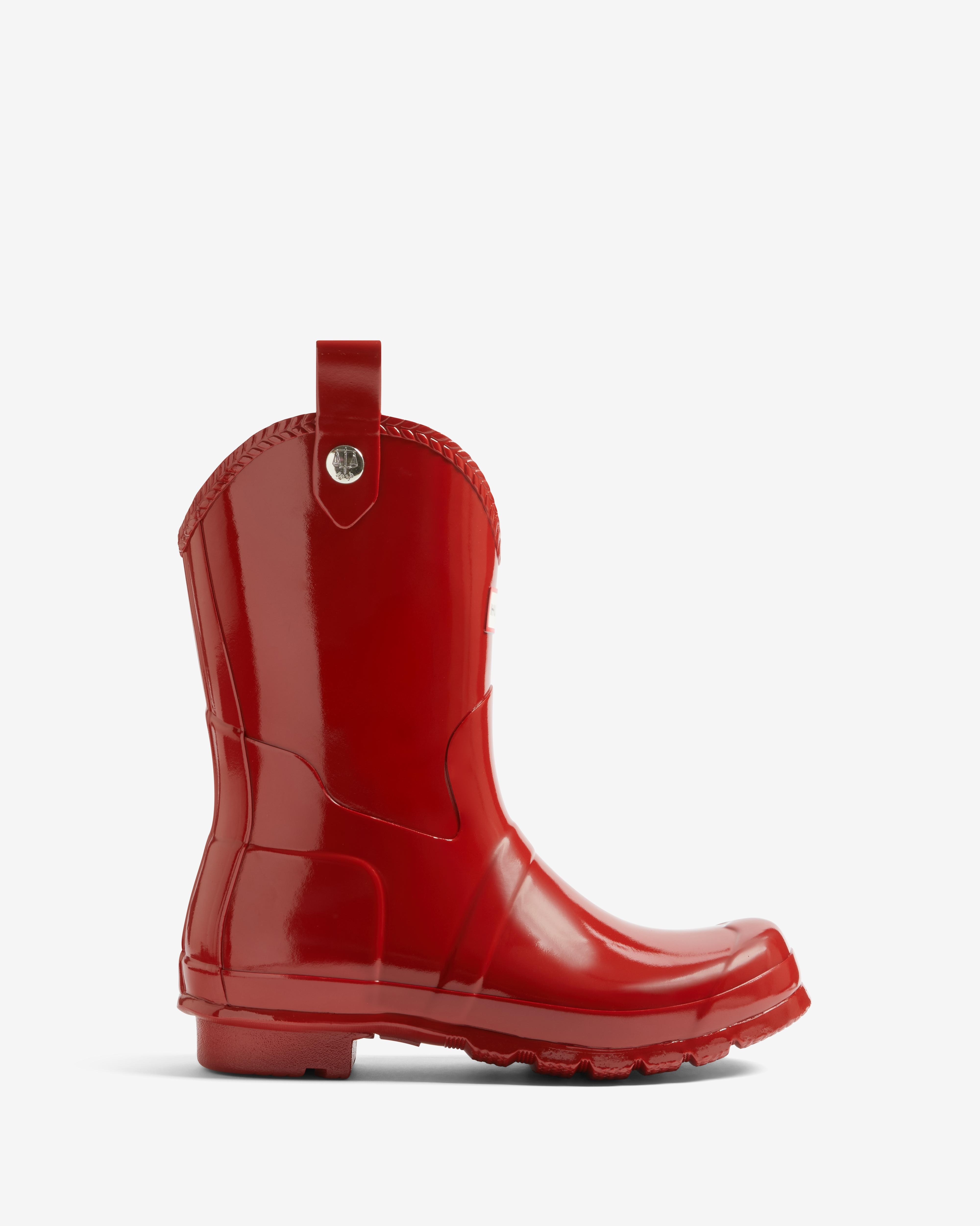 Hunter - Botas de agua de mujer original gloss cowboy lisas con brillo.