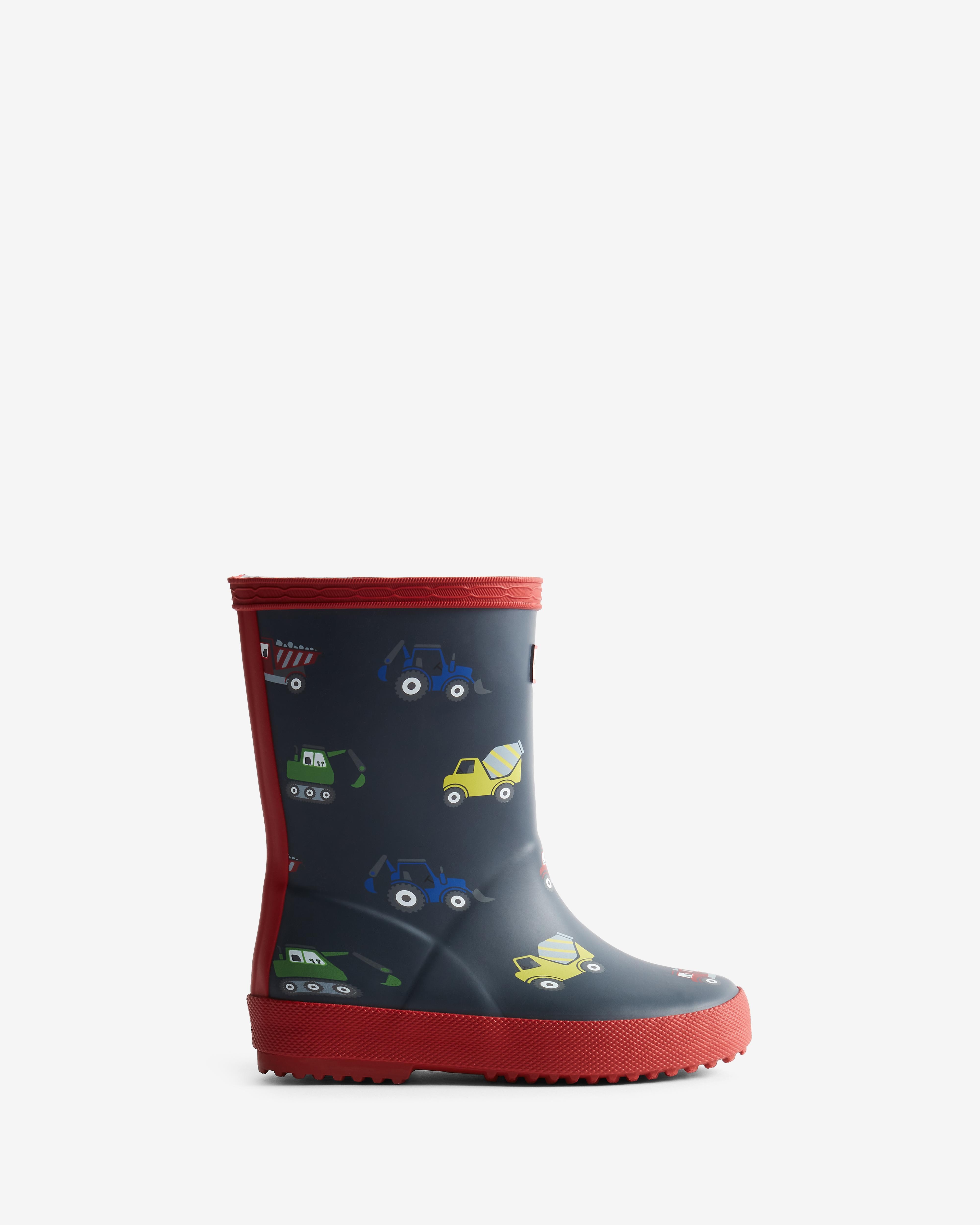 Bota de agua FIRST KIDS con estampado de construcciones para niño. - Hunter - Azul oscuro Azul oscuro-1