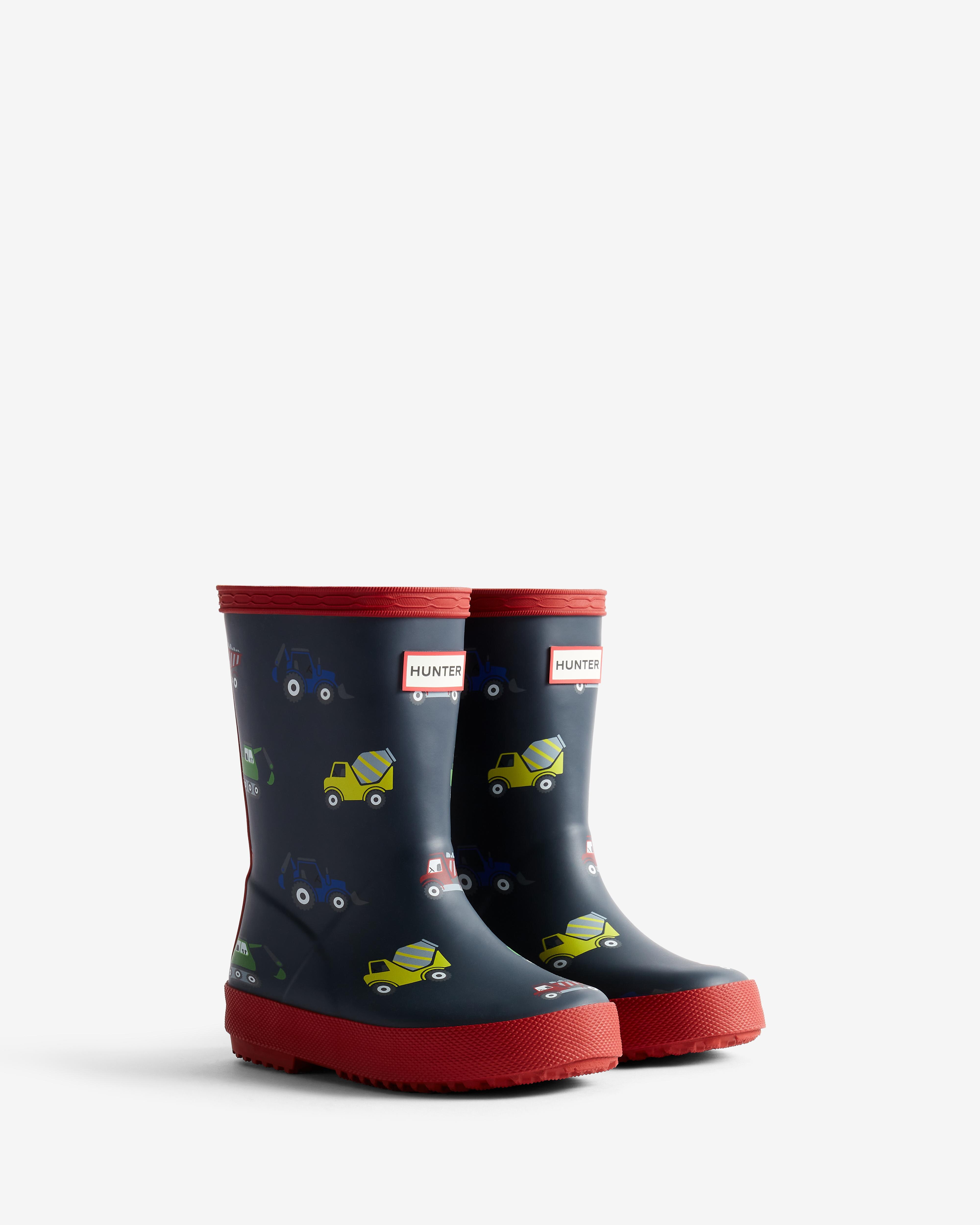 Bota de agua FIRST KIDS con estampado de construcciones para niño. - Hunter - Azul oscuro Azul oscuro-2