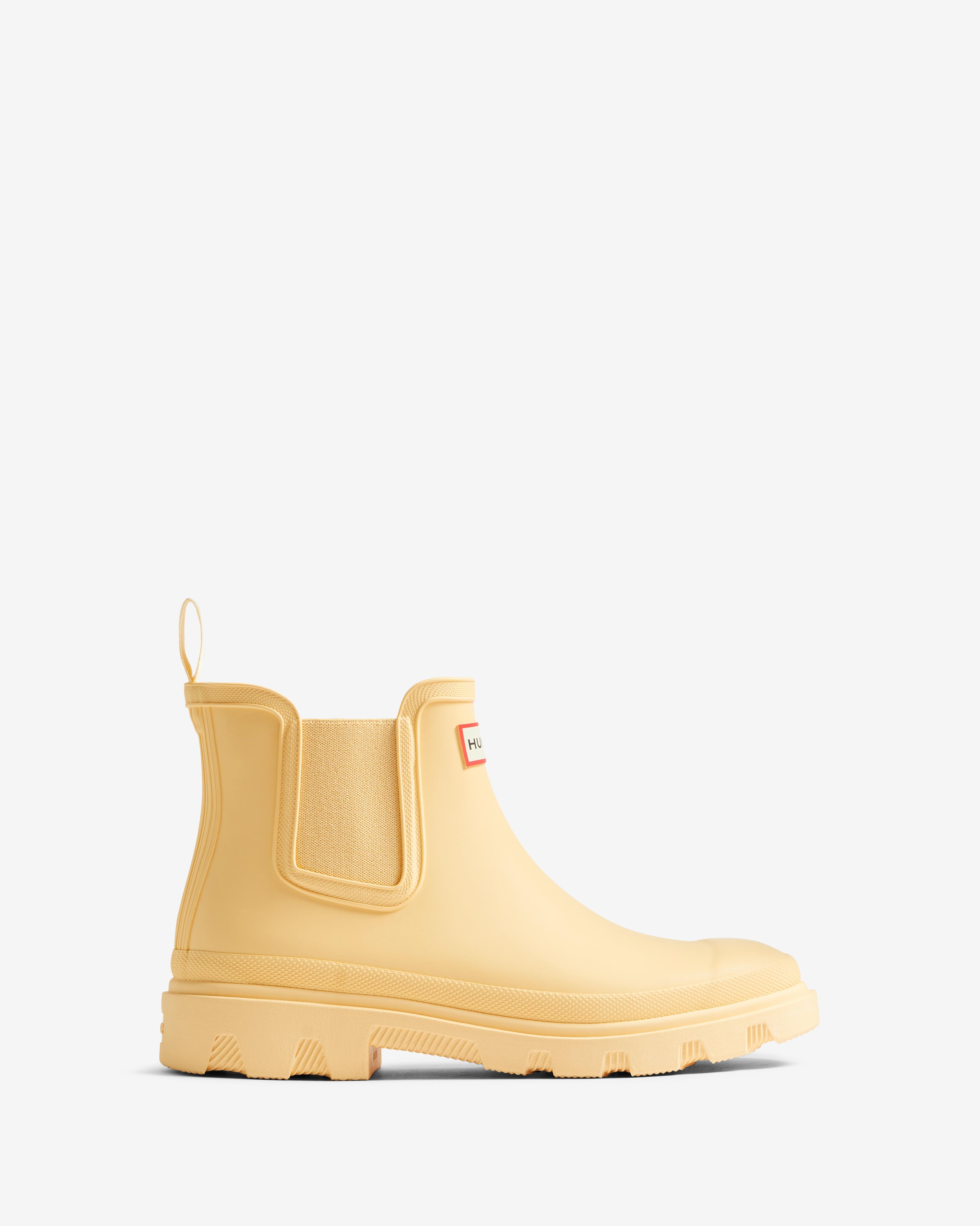 Hunter - Botines de agua unisex downpour chelsea caña media lisos con suela track.