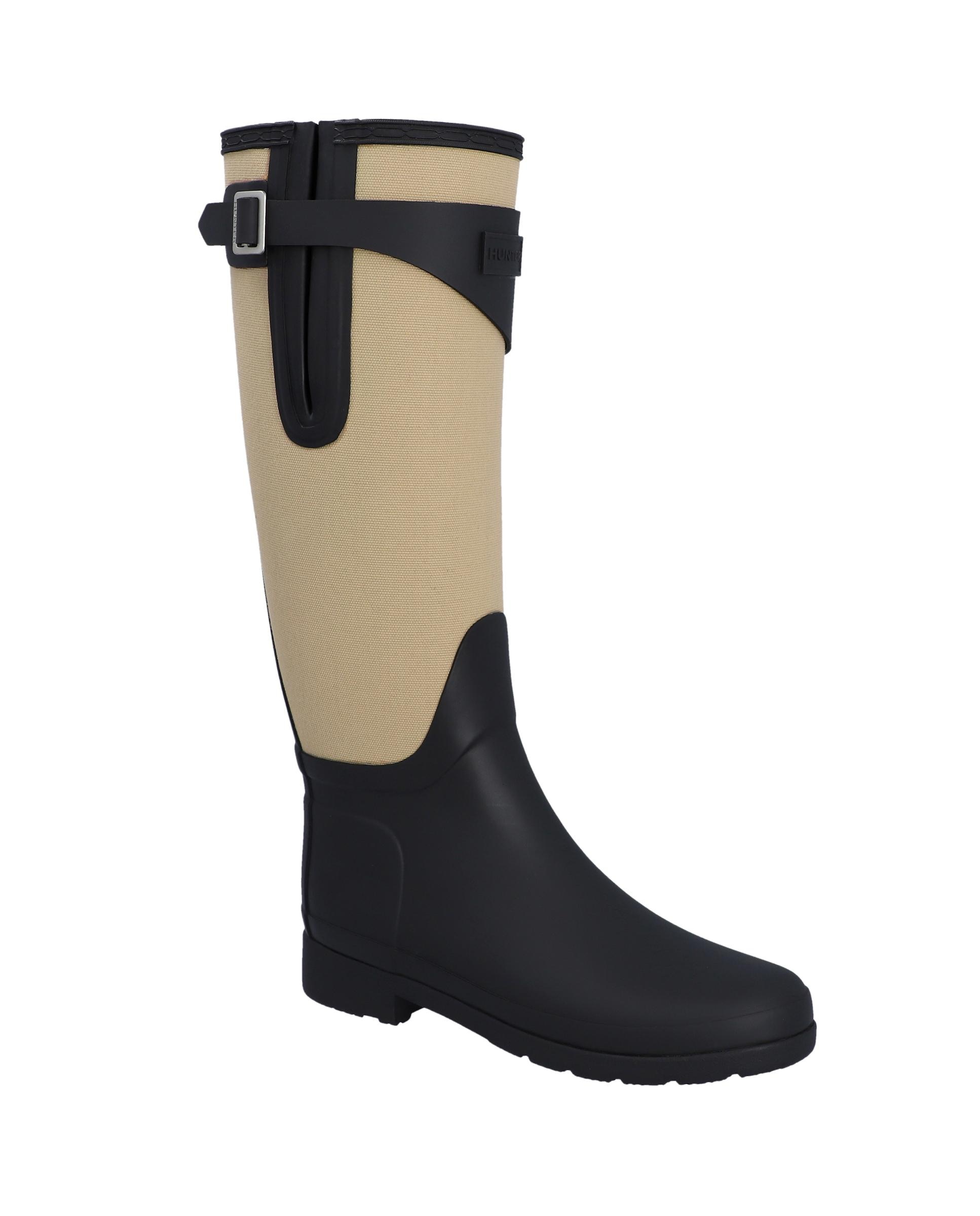 Botas de agua de mujer refined tall canvas altas e impermeables - Hunter - Negro Negro-2