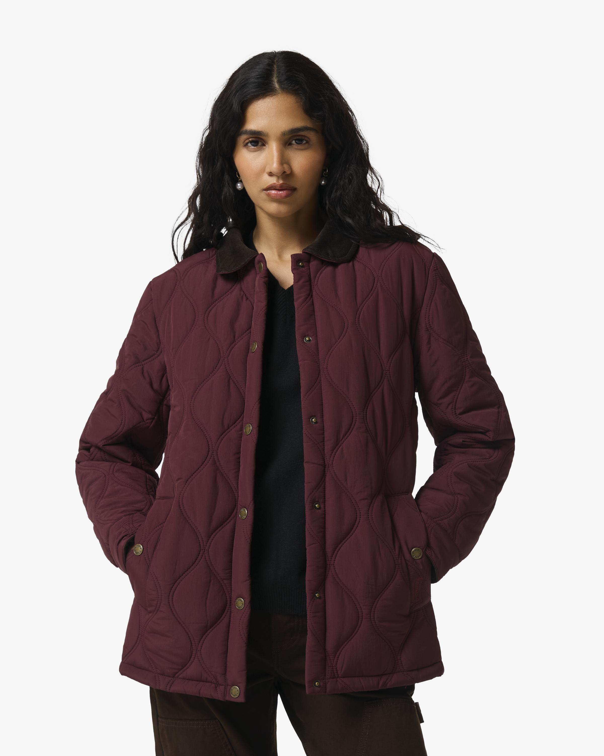 Chaqueta de mujer de algodón - Hunter - Vino Vino-2