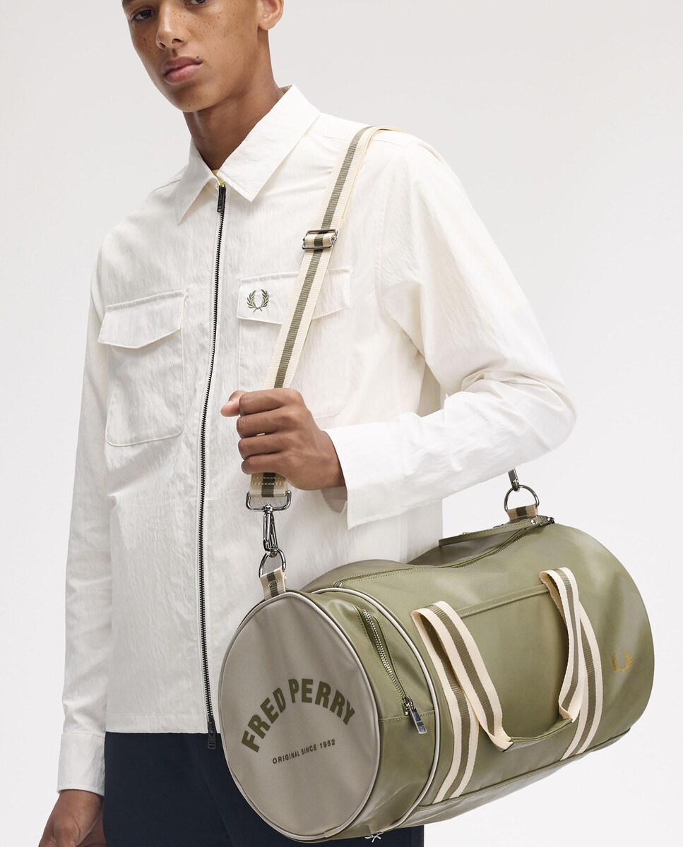 Bag Sac Fred Perry Classic Barrel Bag Black Ecru Men's Bags Men's