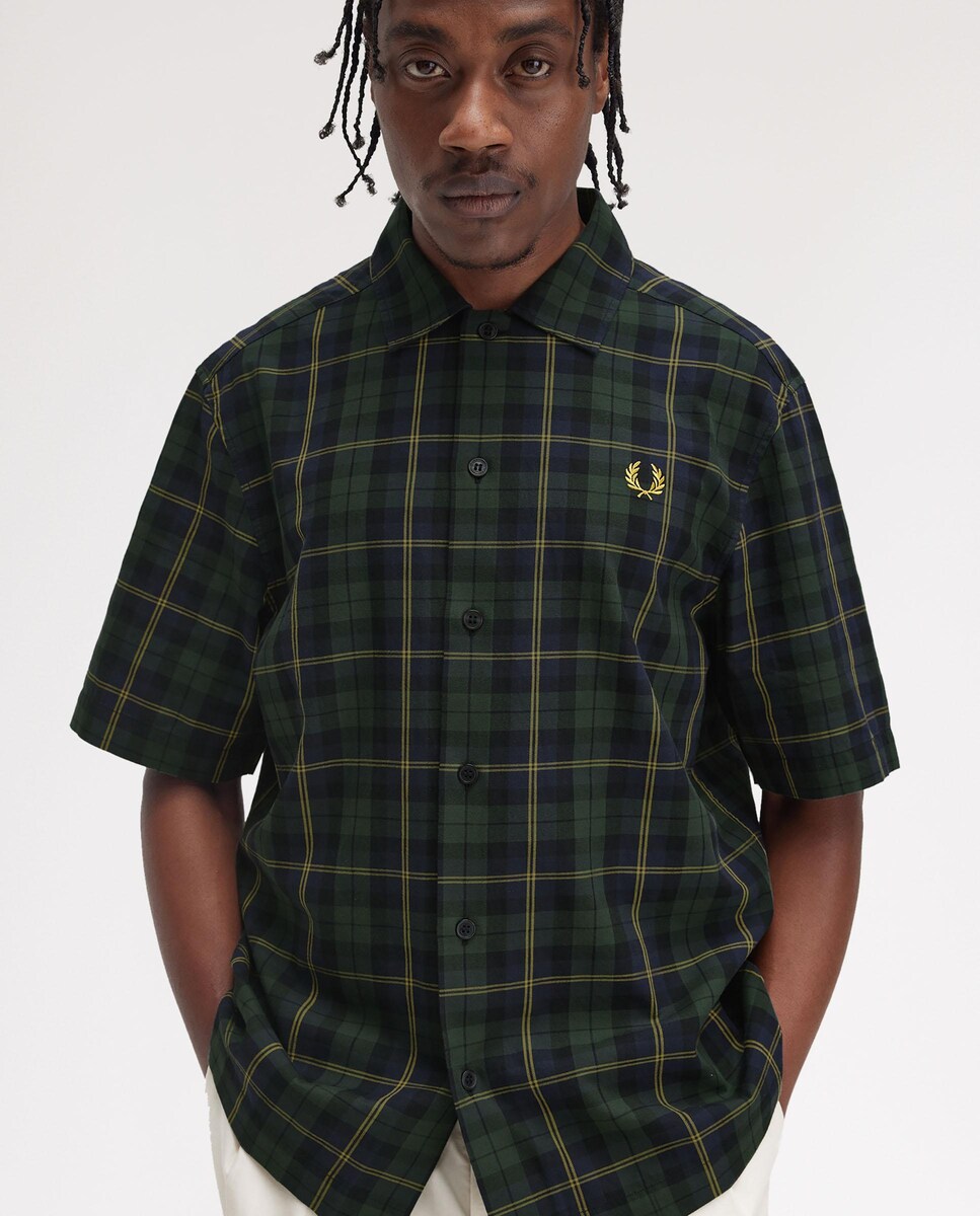 Camisa de hombre manga corta a cuadros tartan · Fred Perry · El