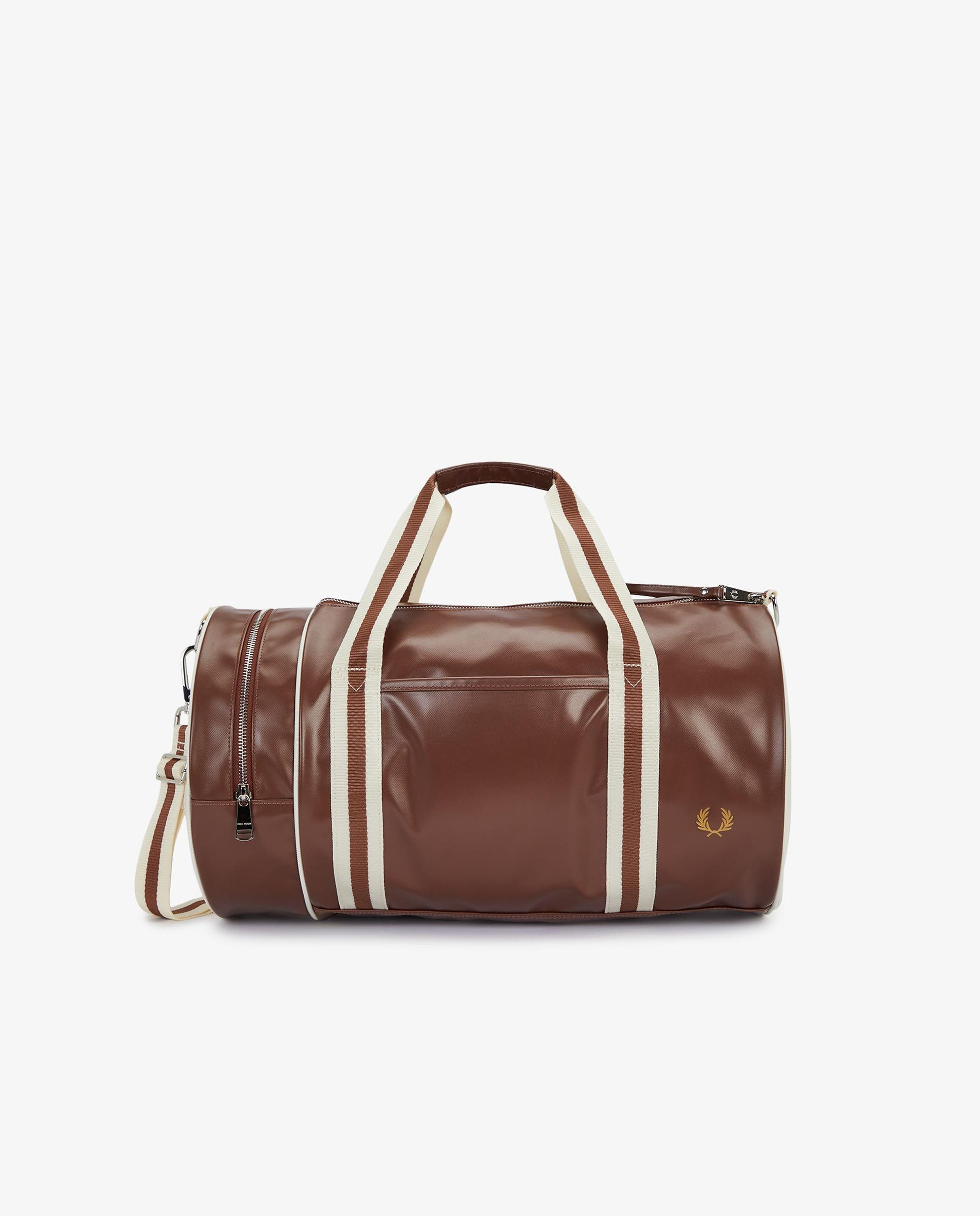 Bandolera de hombre clásica tipo barril con contrastes - Fred Perry - Marrón claro Marrón claro-1