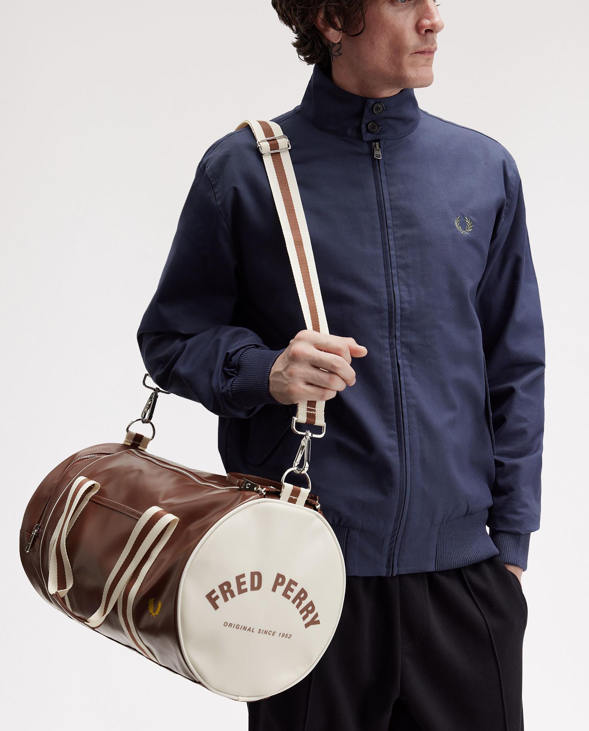 Bandolera de hombre clásica tipo barril con contrastes - Fred Perry - Marrón claro Marrón claro-4