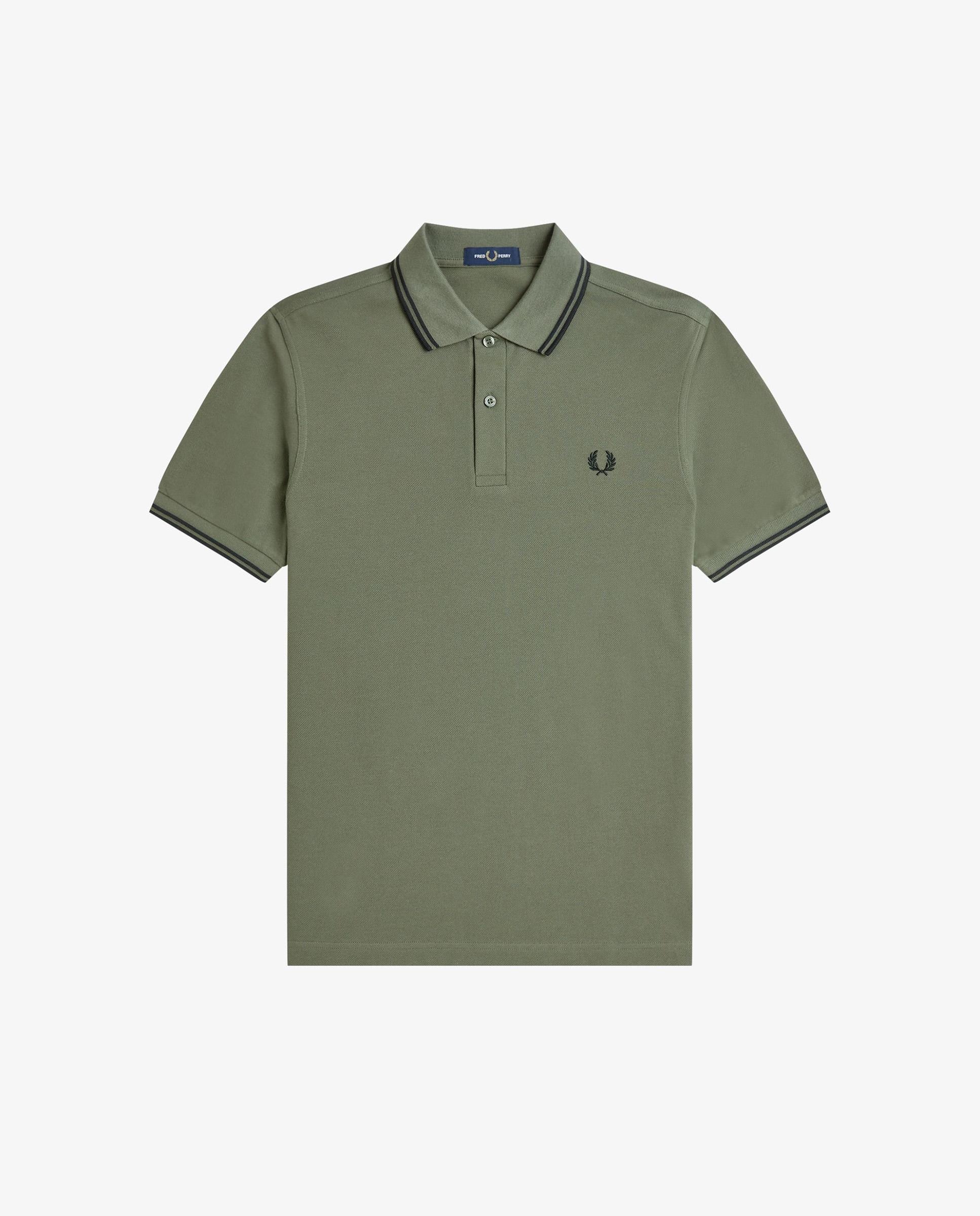 Polo de hombre de piqué de algodón manga corta - Fred Perry - Kaki Kaki-7