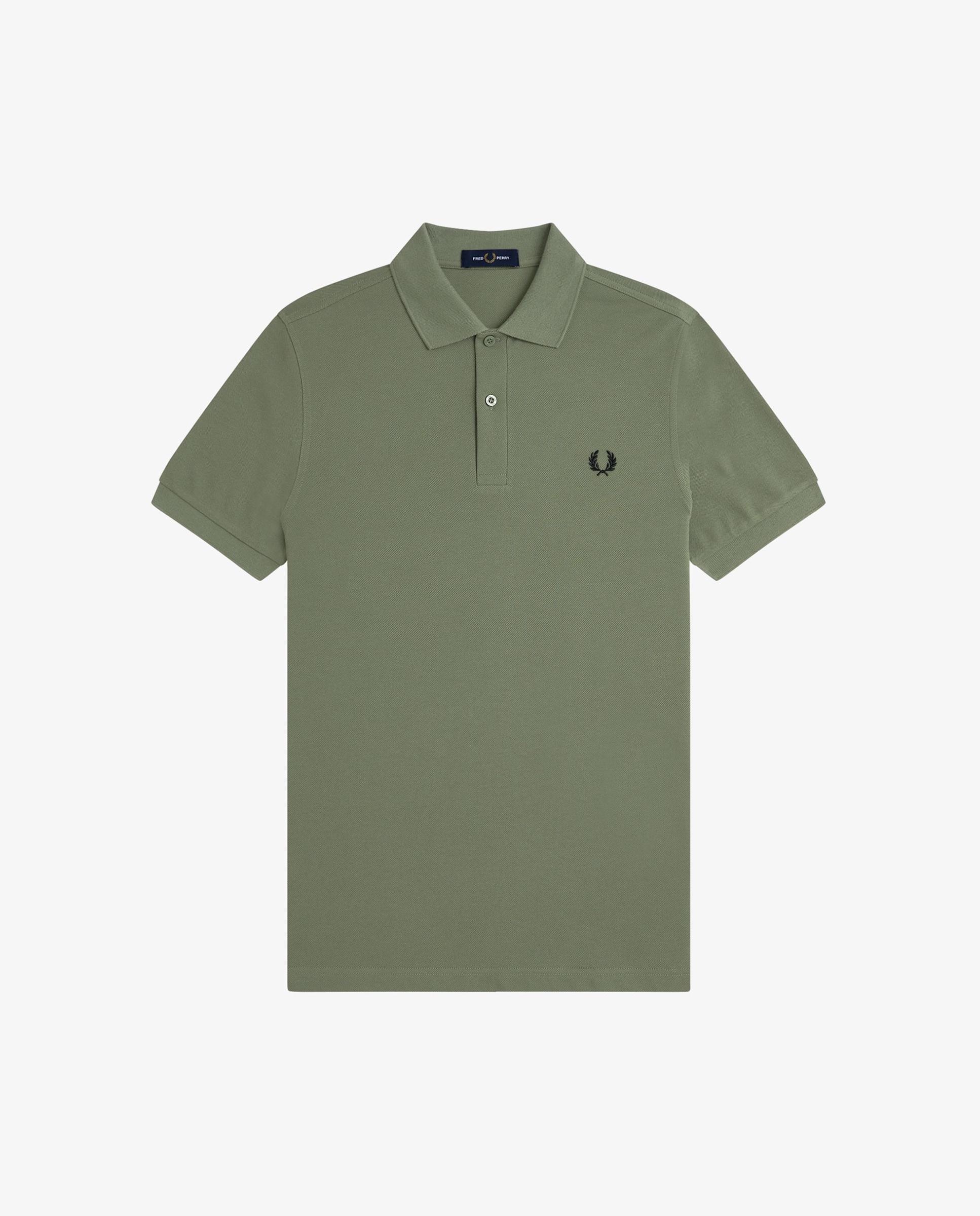 Polo de hombre liso de manga corta en piqué de algodón - Fred Perry - Kaki Kaki-7