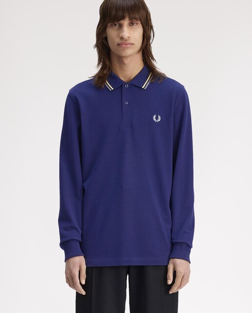 Imagen 0 de Polo de hombre de piqué de algodón manga larga