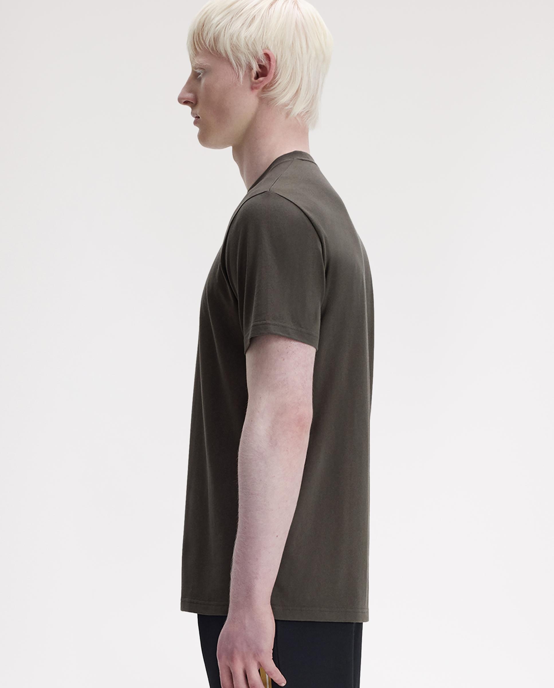 Camiseta de hombre de manga corta con cuello redondo - Fred Perry - Verde pardo Verde pardo-2