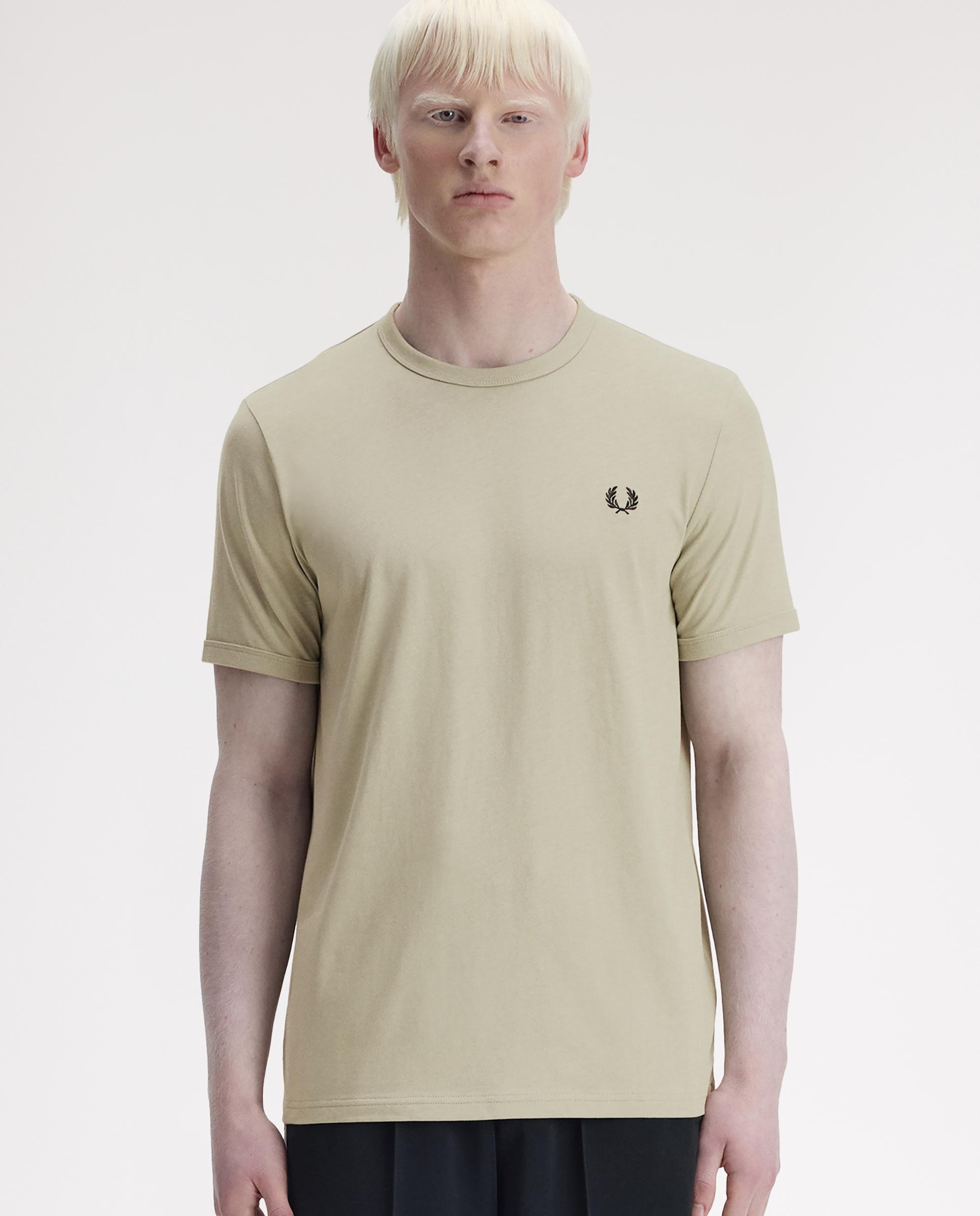 Imagen 1 de Camiseta de hombre ringer manga corta con cuello redondo Champagne