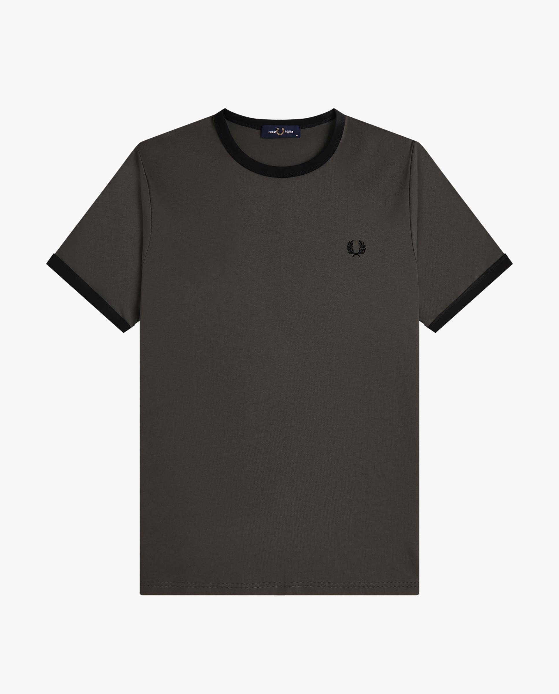 Imagen 6 de Camiseta de hombre ringer manga corta con cuello redondo - Fred Perry - Verde pardo Verde pardo