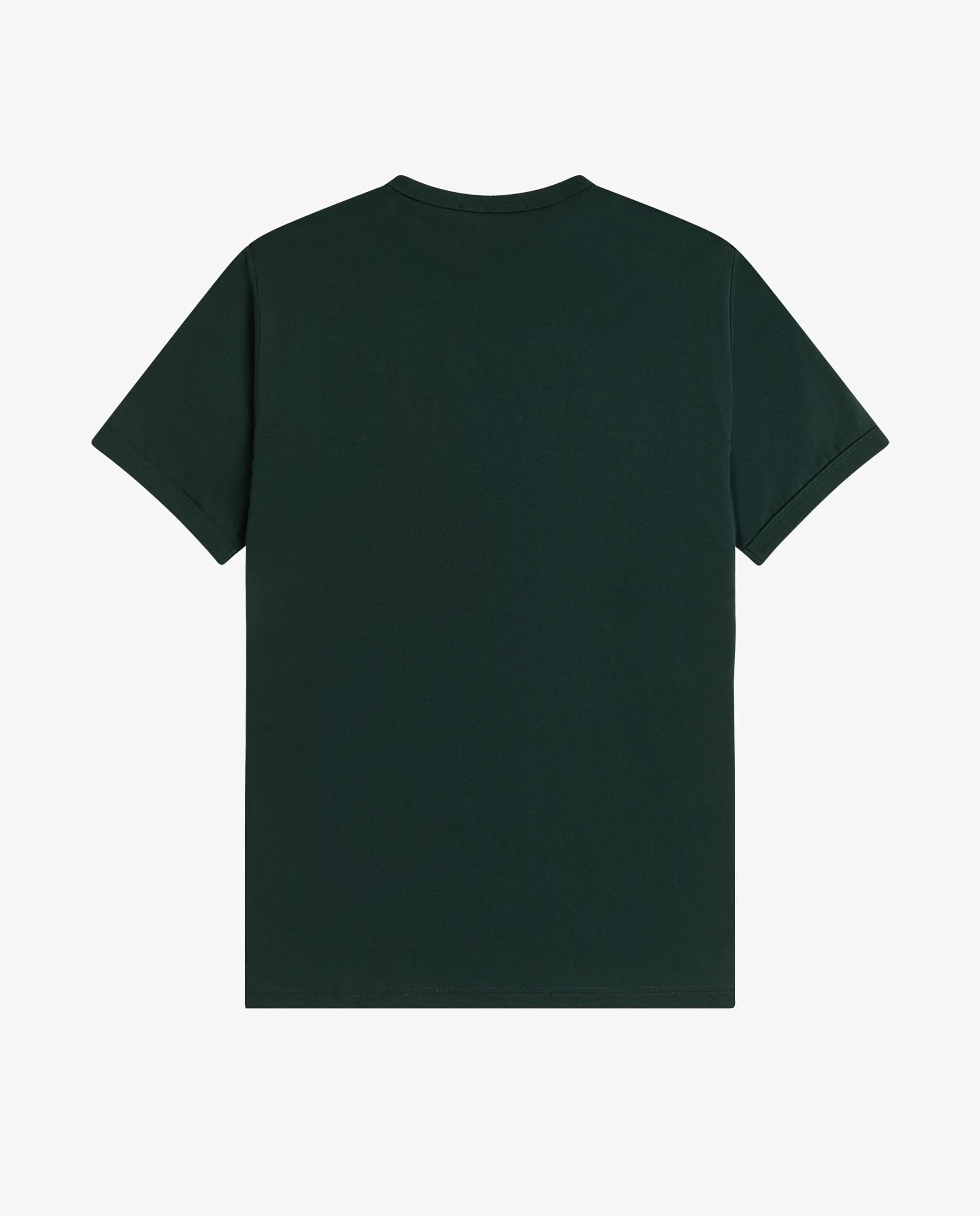 Camiseta de hombre ringer manga corta con cuello redondo - Fred Perry - Verde oscuro Verde oscuro-5