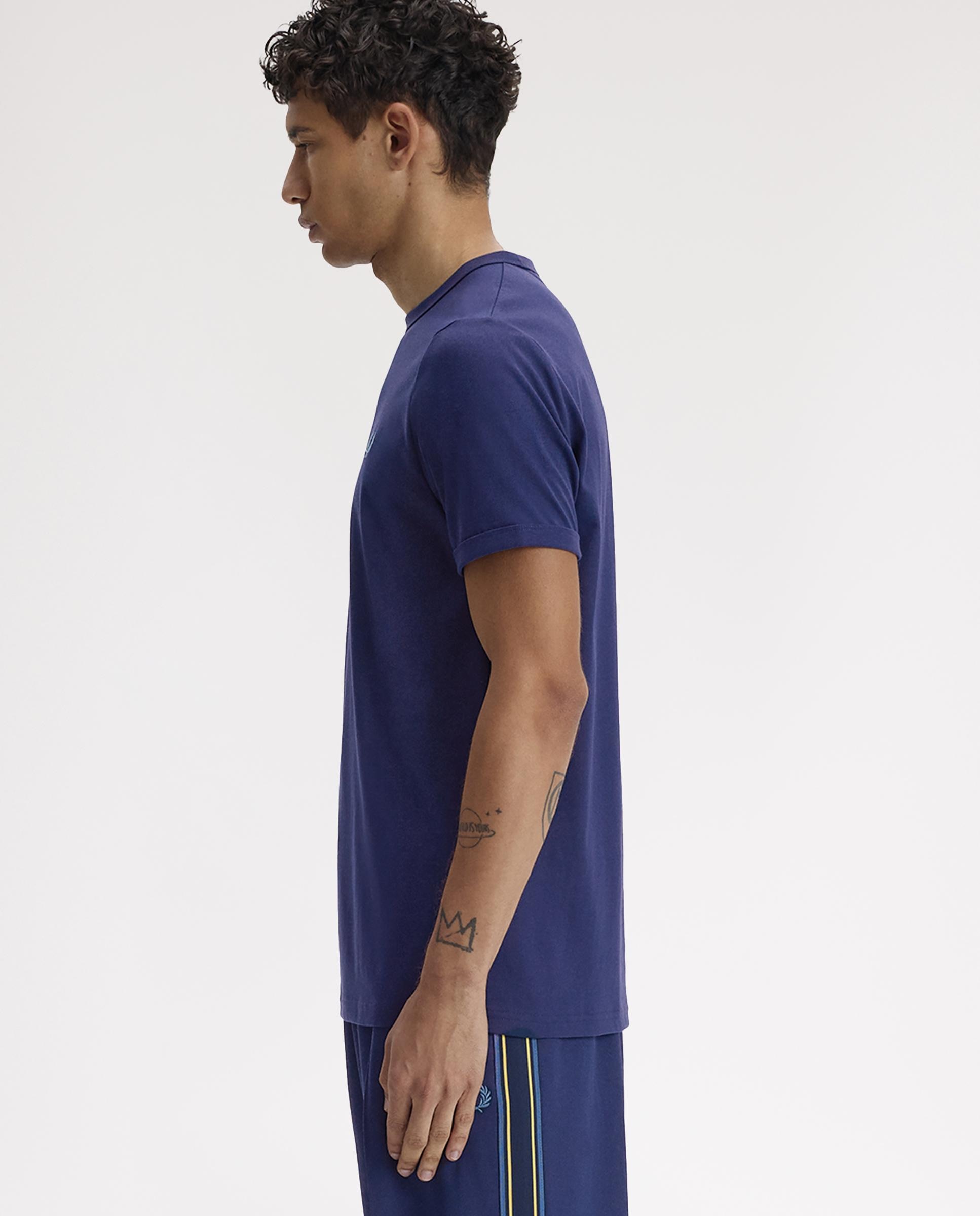 Imagen 2 de Camiseta de hombre ringer manga corta con cuello redondo - Fred Perry - Azul oscuro Azul oscuro
