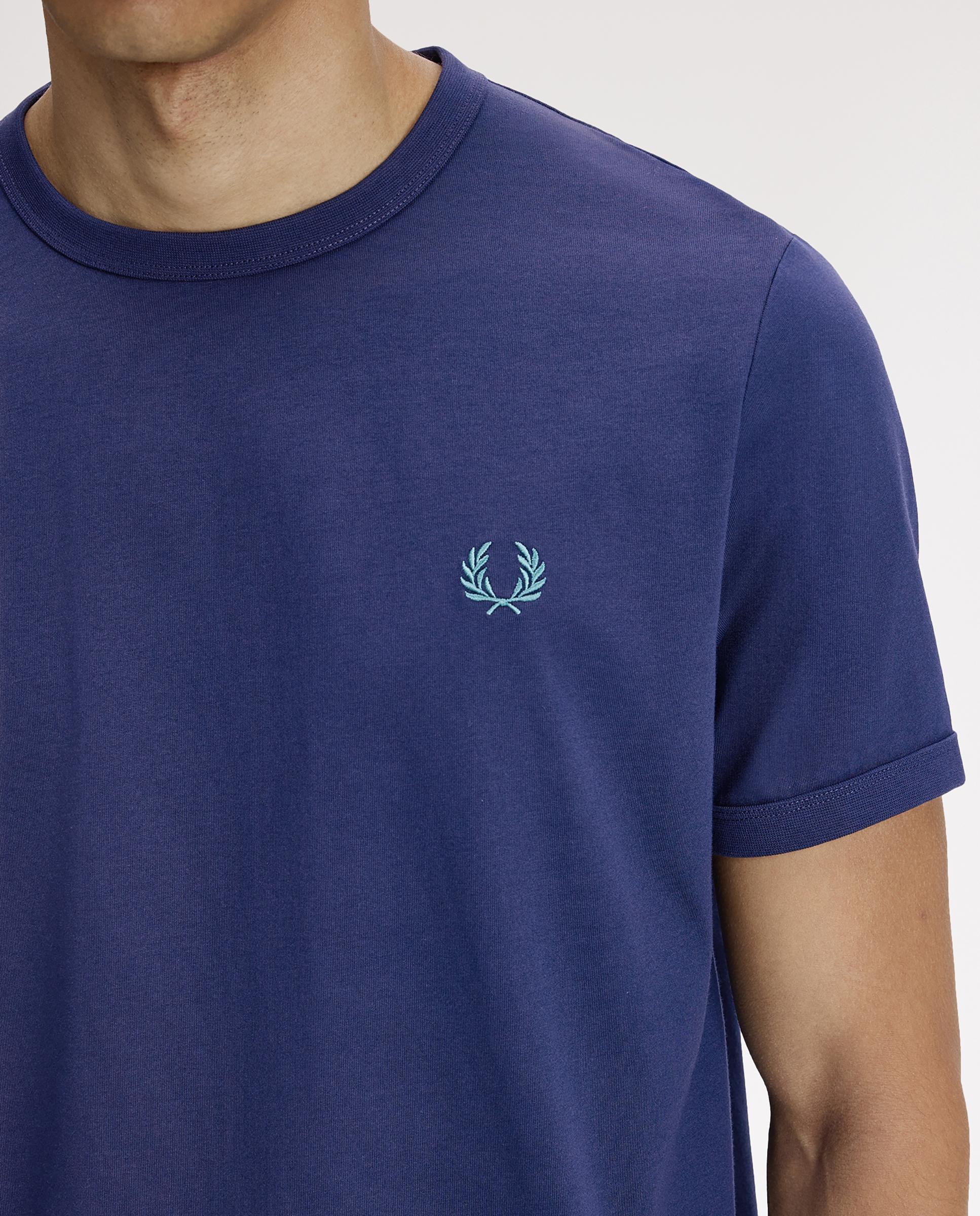 Imagen 4 de Camiseta de hombre ringer manga corta con cuello redondo - Fred Perry - Azul oscuro Azul oscuro