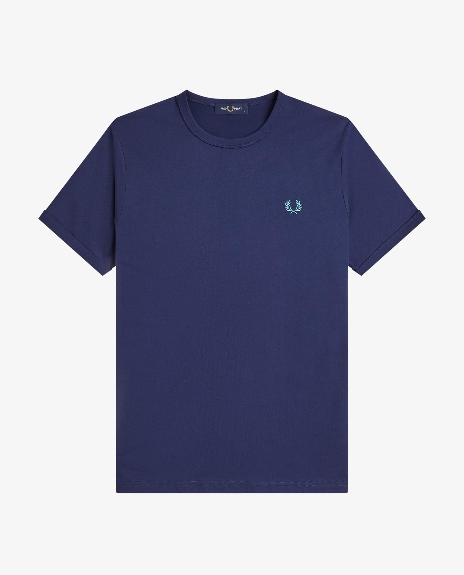Imagen 6 de Camiseta de hombre ringer manga corta con cuello redondo - Fred Perry - Azul oscuro Azul oscuro