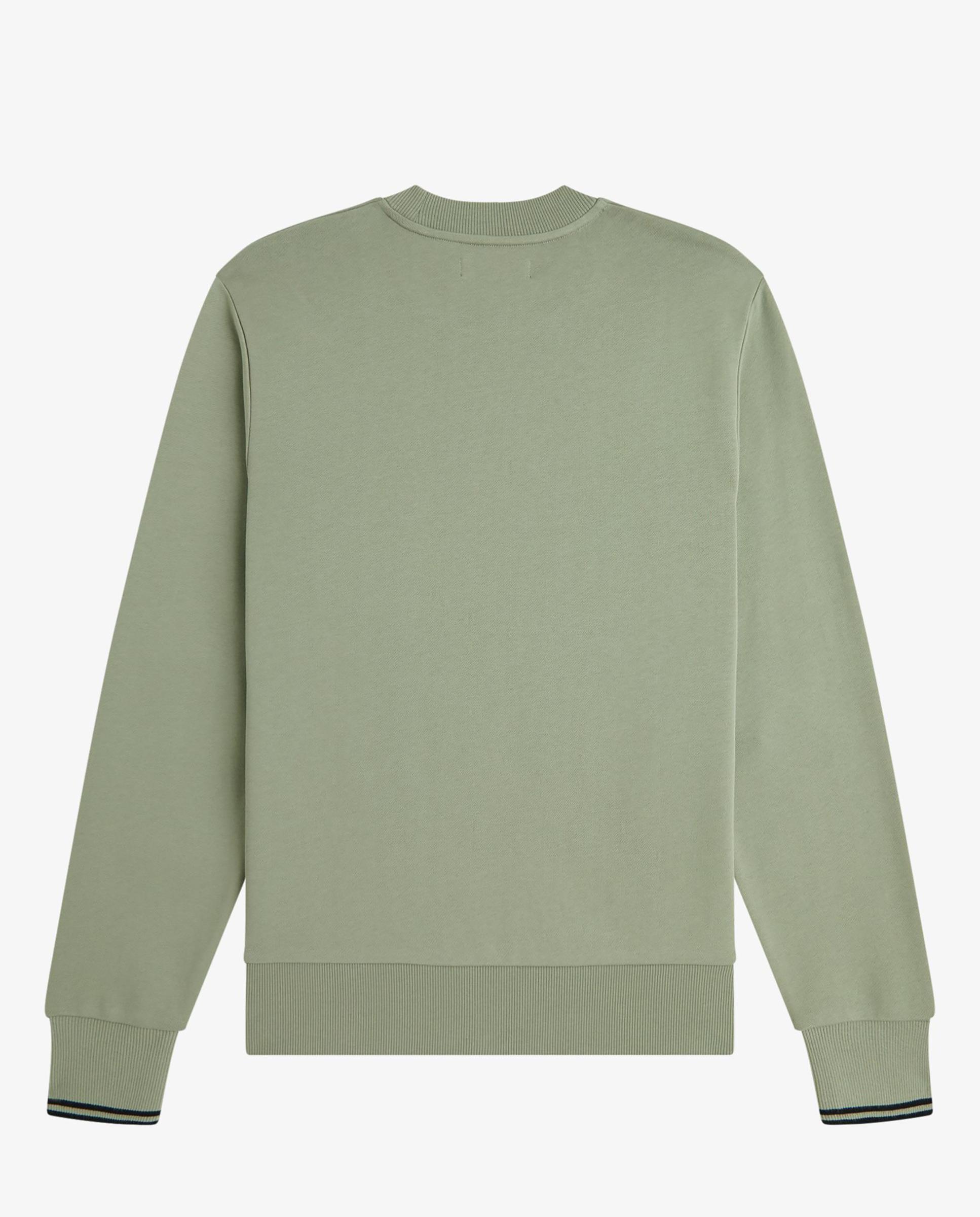 Sudadera de hombre con cuello redondo y ribete de dos franjas - Fred Perry - Verde Agua Verde Agua-6