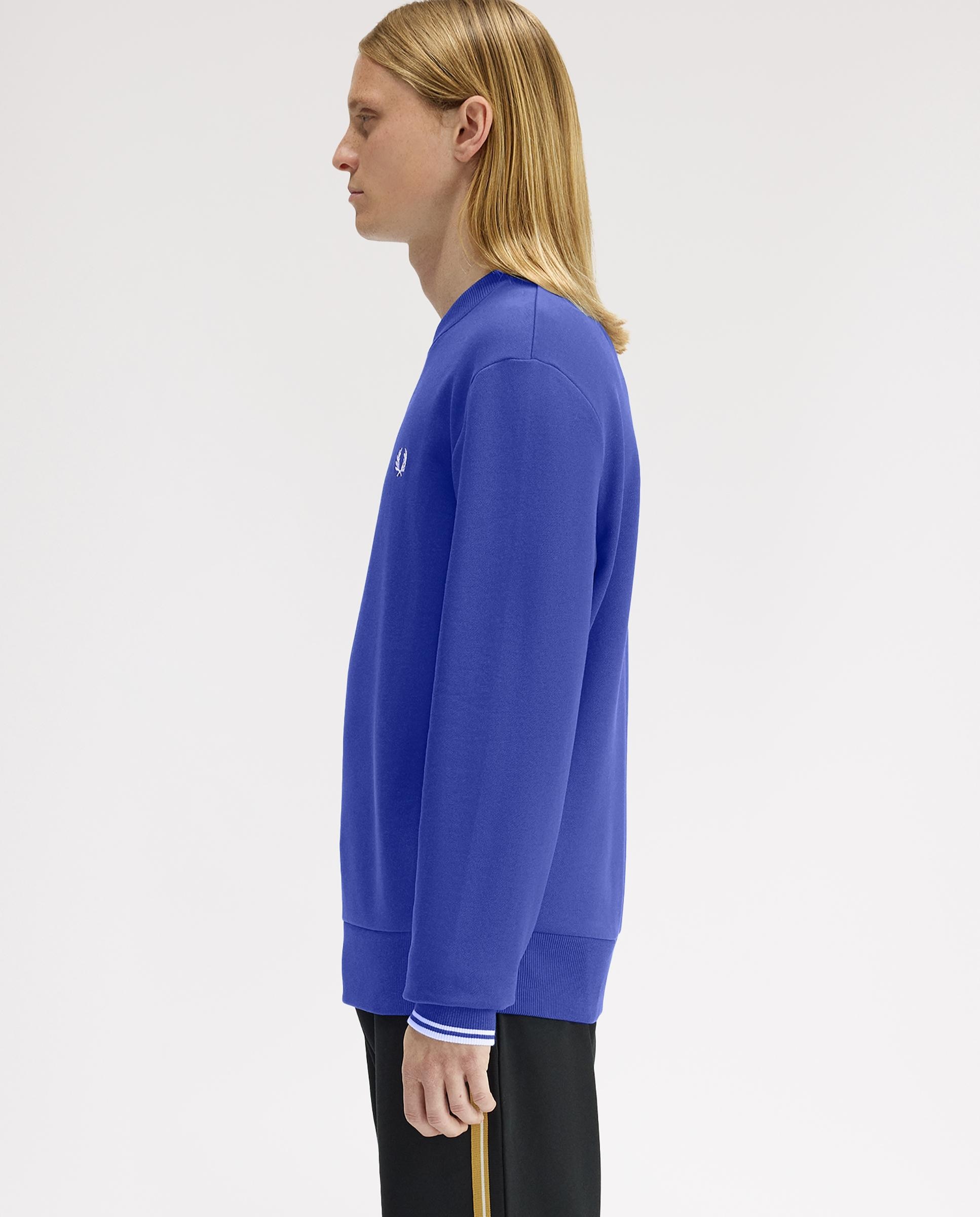 Sudadera de hombre con cuello redondo y ribete de dos franjas - Fred Perry - Azul royal Azul royal-2