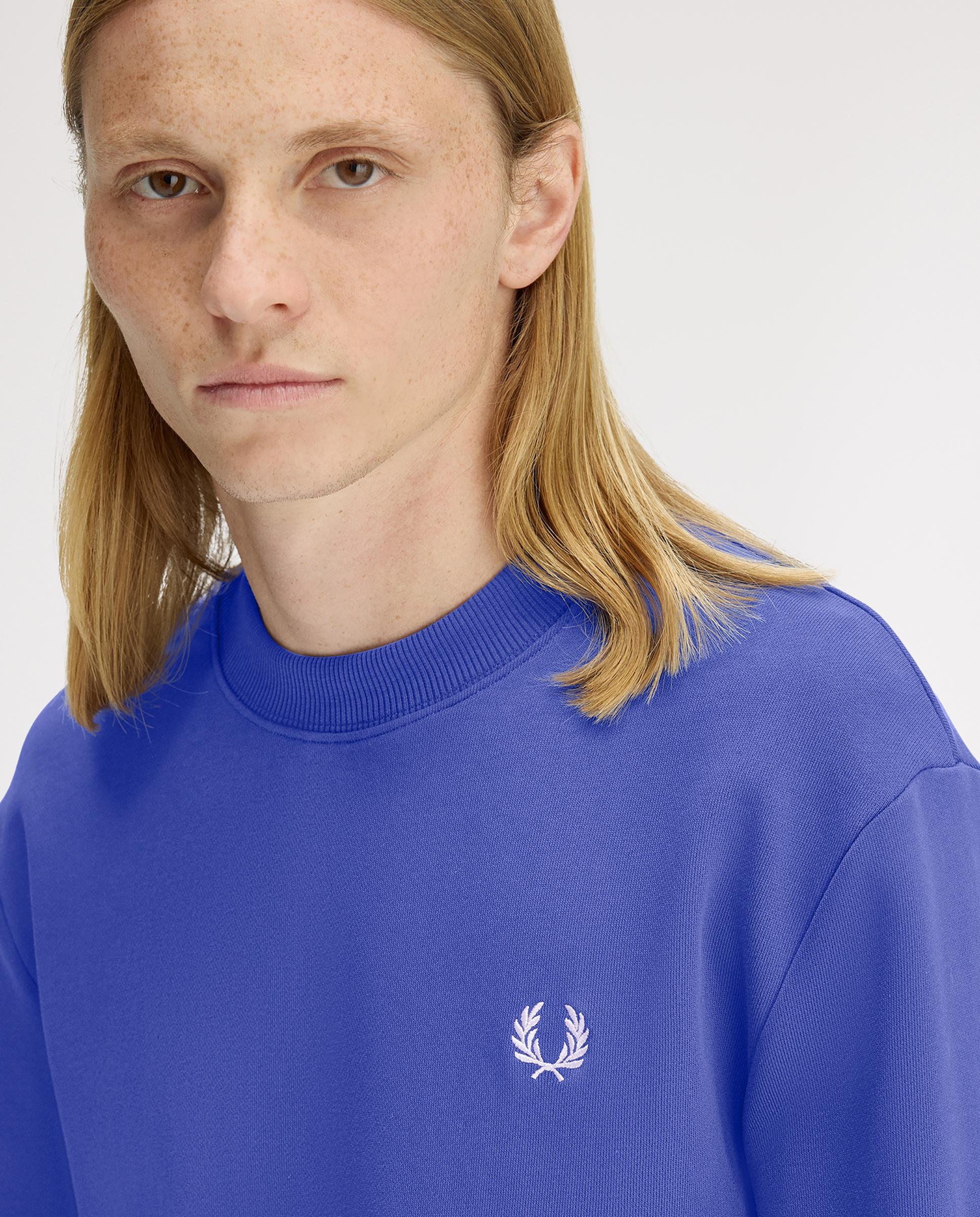 Sudadera de hombre con cuello redondo y ribete de dos franjas - Fred Perry - Azul royal Azul royal-4