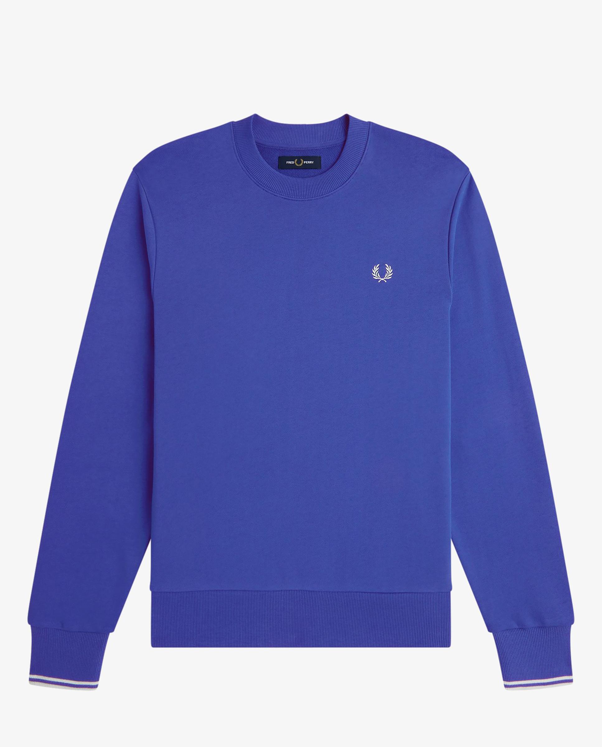 Sudadera de hombre con cuello redondo y ribete de dos franjas - Fred Perry - Azul royal Azul royal-6
