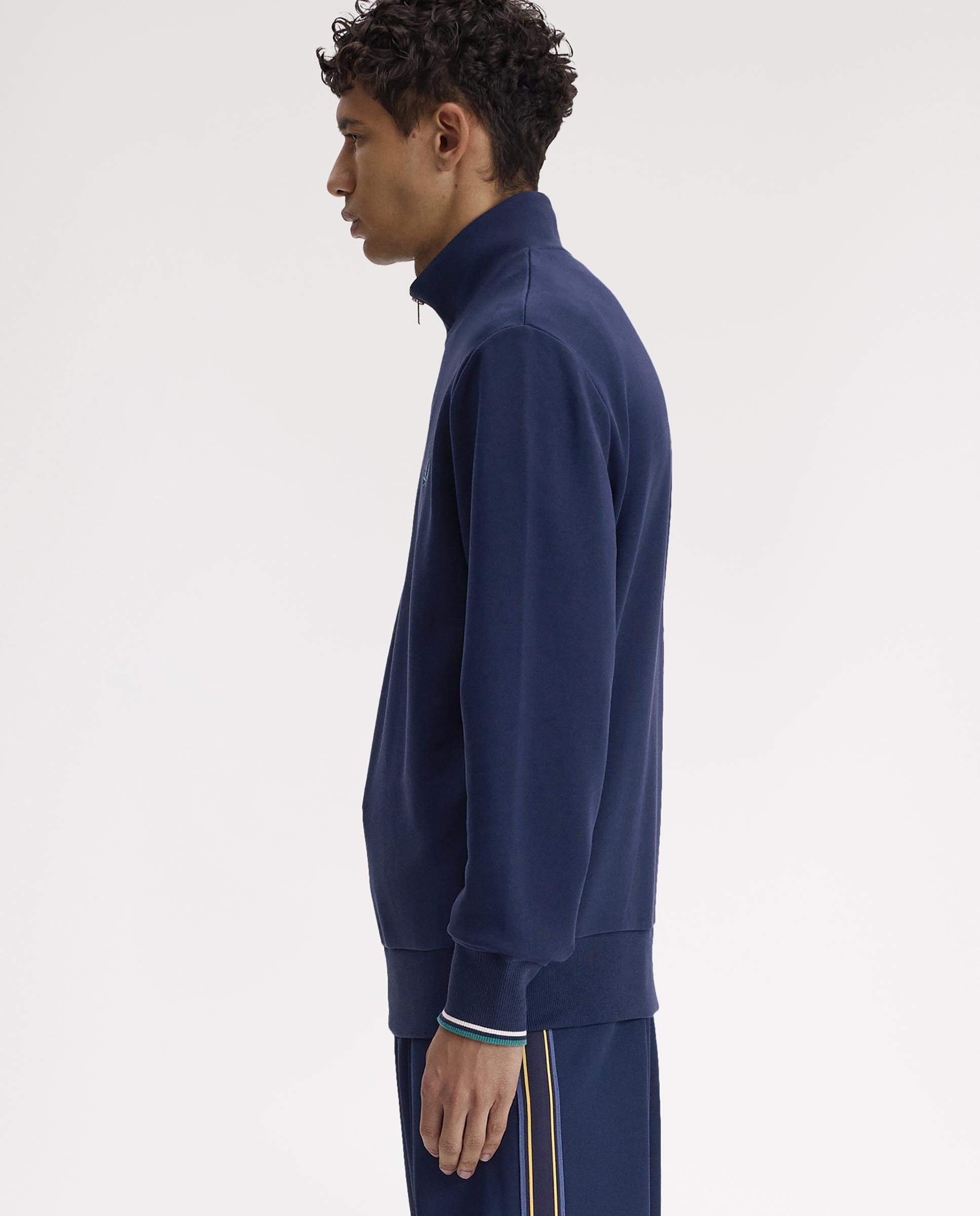 Sudadera de hombre con media cremallera y ribetes a contraste - Fred Perry - Azul oscuro Azul oscuro-2