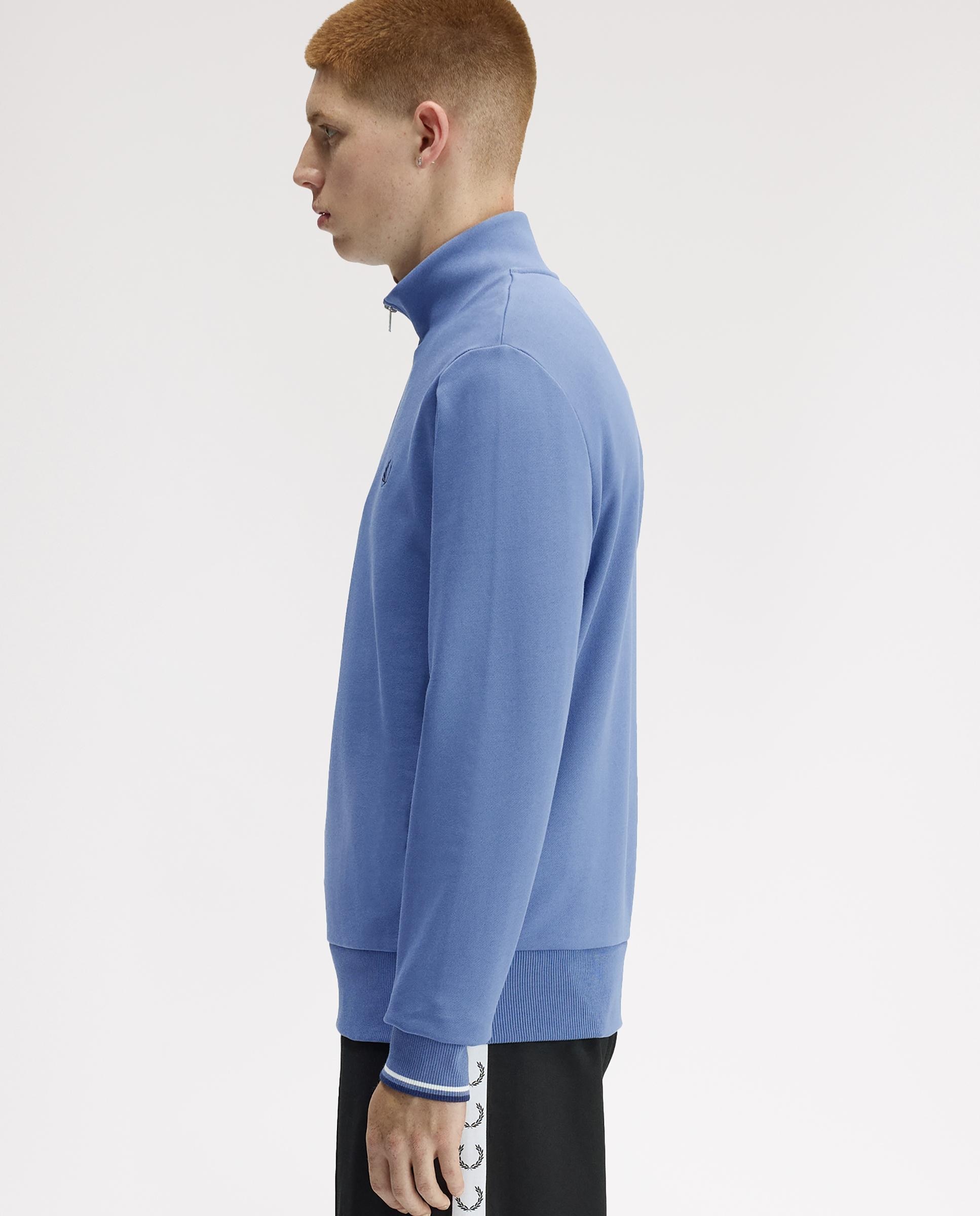 Sudadera de hombre con media cremallera y ribetes a contraste - Fred Perry - Azul Azul-2