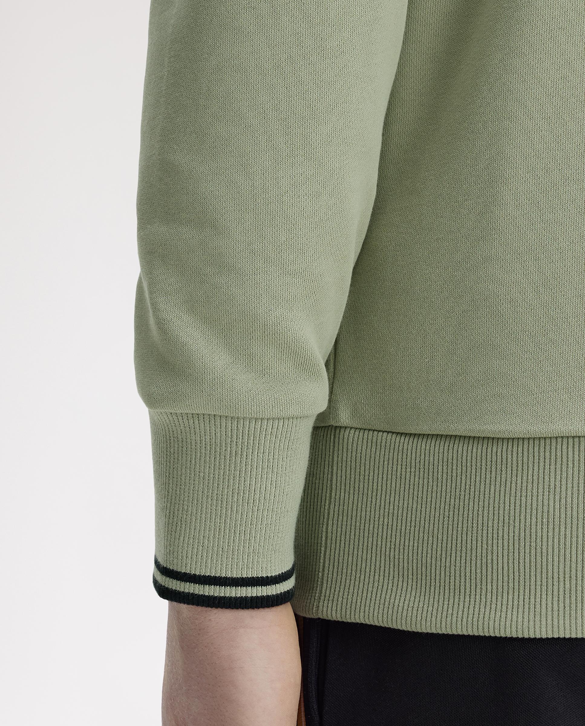 Sudadera de hombre con media cremallera y ribetes a contraste - Fred Perry - Verde claro Verde claro-6