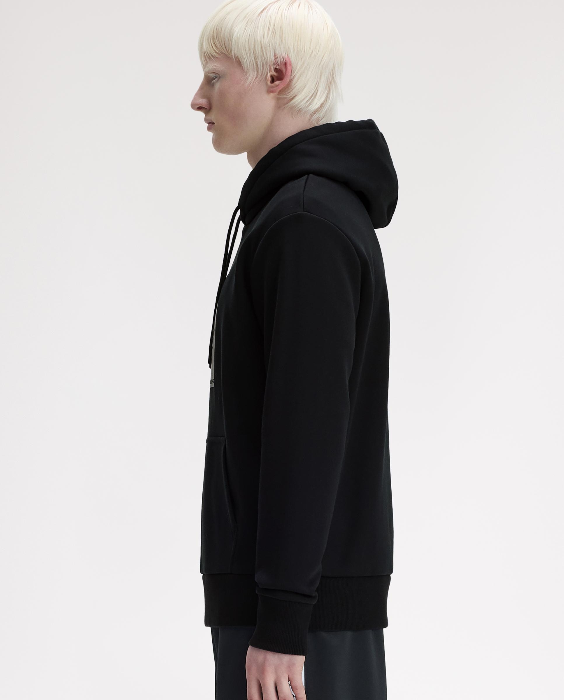 Sudadera de hombre con capucha y logotipo encuadrado - Fred Perry - Negro Negro-2