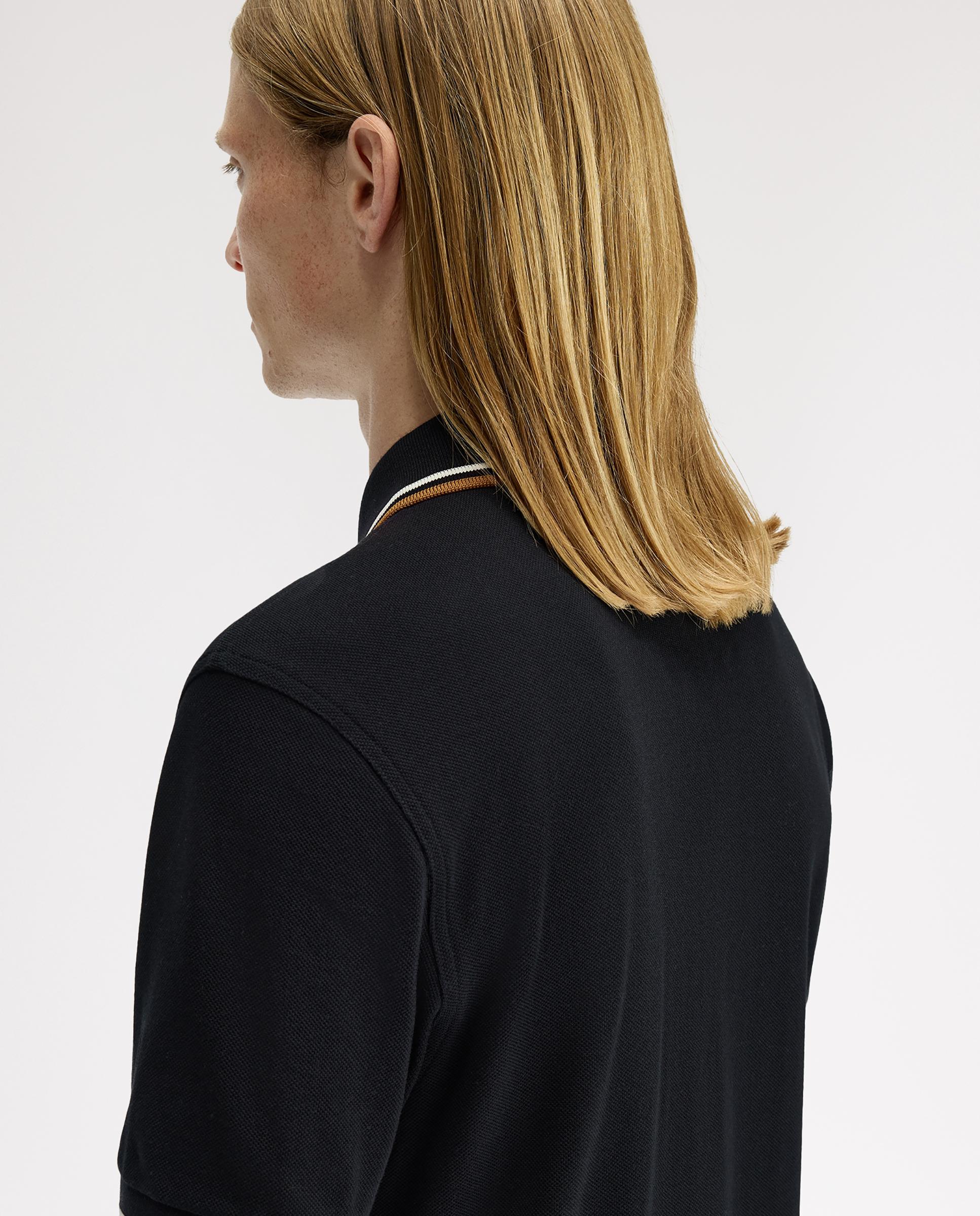 Polo de hombre de piqué de algodón manga corta - Fred Perry - Negro Negro-5