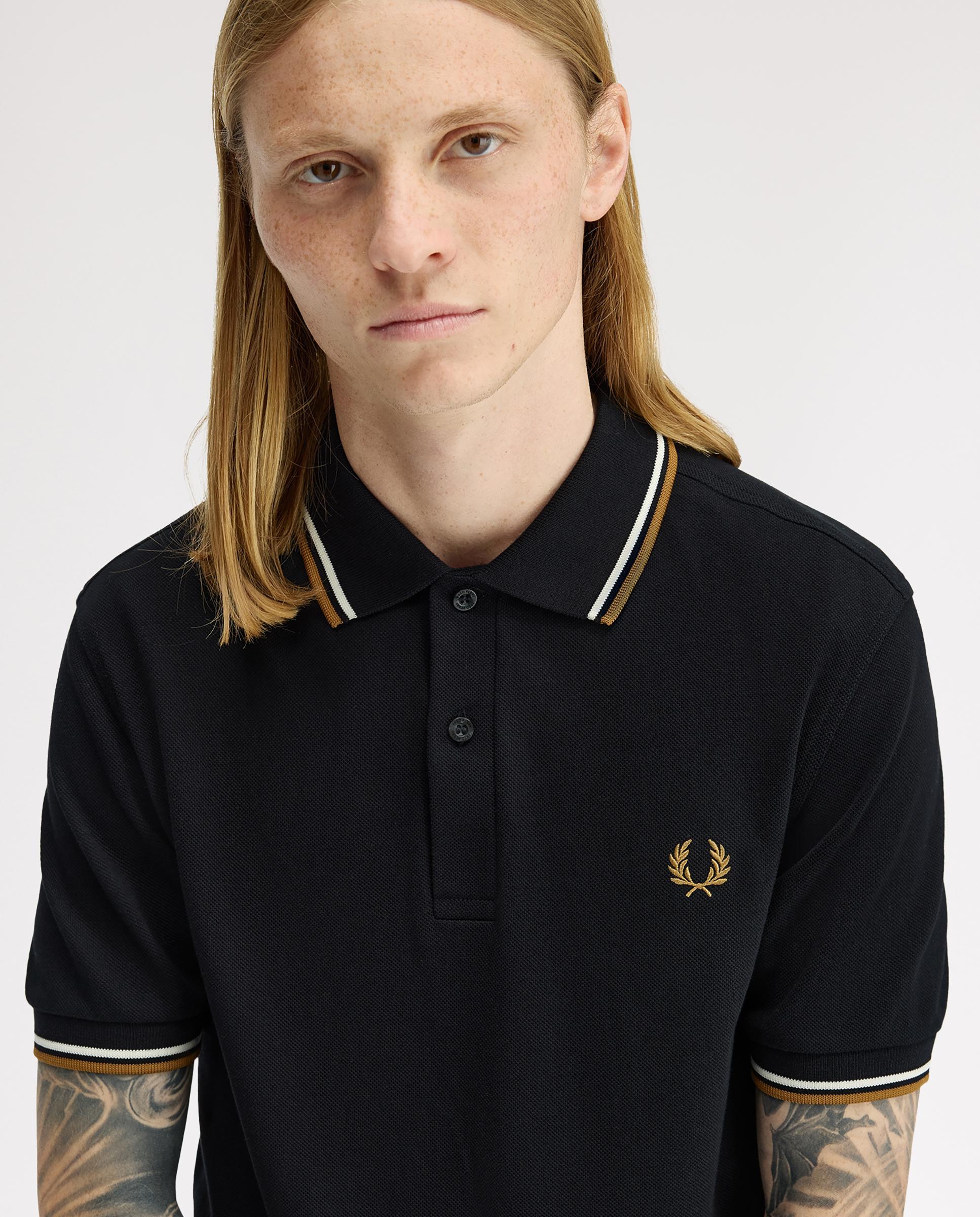 Polo de hombre de piqué de algodón manga corta - Fred Perry - Negro Negro-6