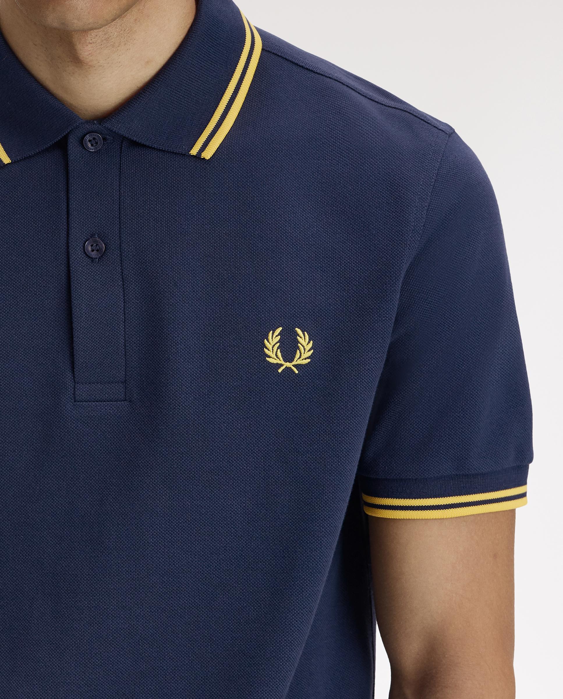 Polo de hombre de piqué de algodón manga corta - Fred Perry - Azul fumé Azul fumé-5