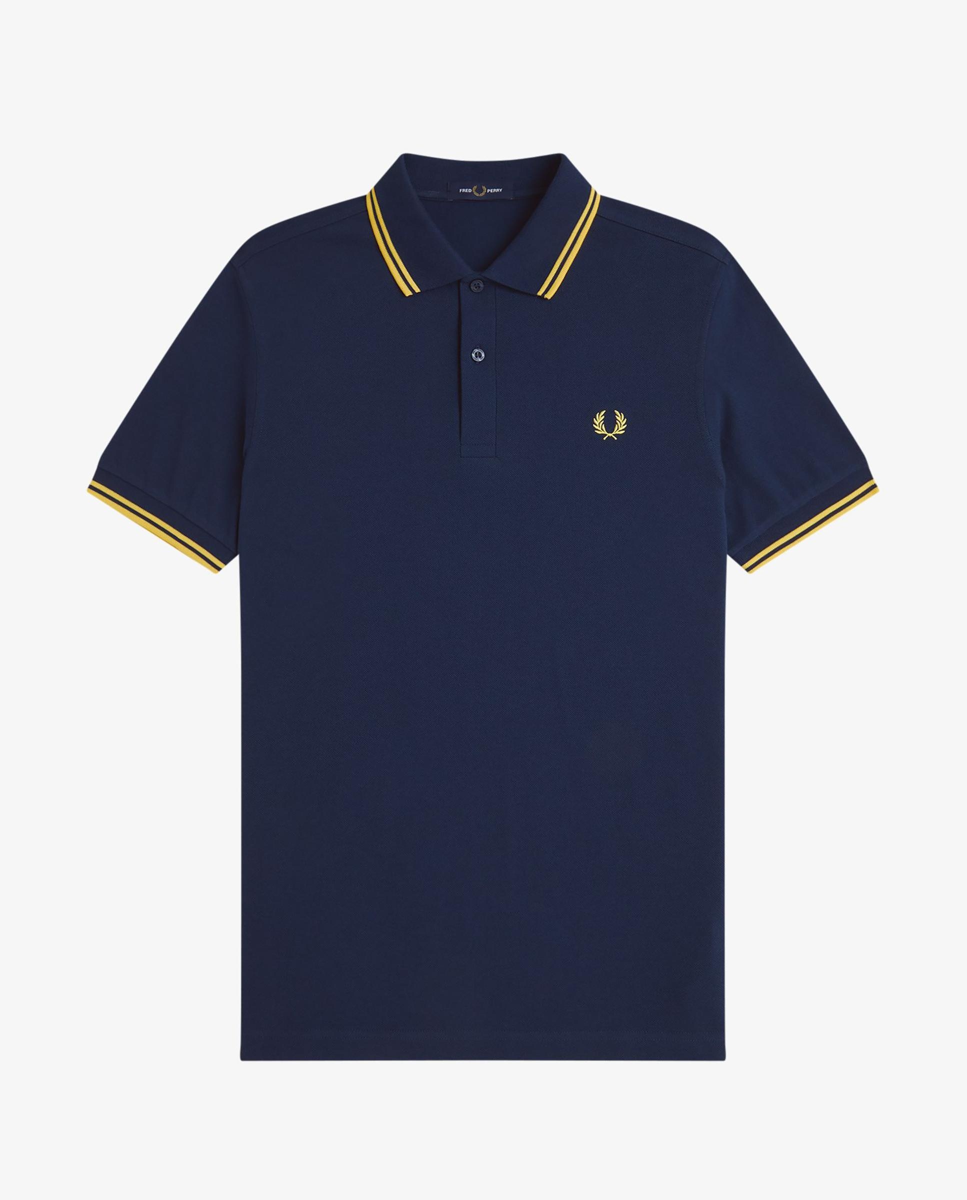 Polo de hombre de piqué de algodón manga corta - Fred Perry - Azul fumé Azul fumé-7