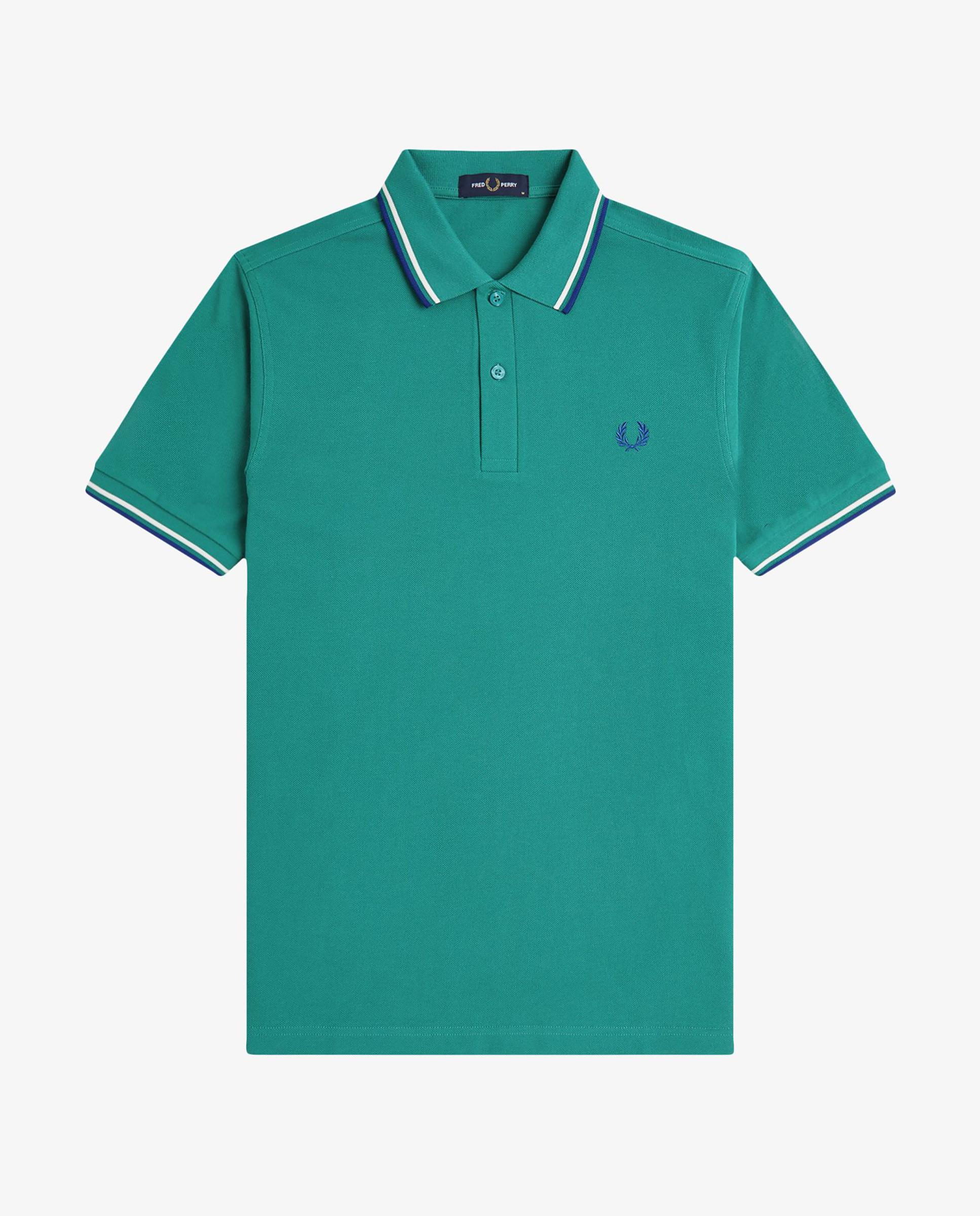 Polo de hombre de piqué de algodón manga corta - Fred Perry - Aguamarina Aguamarina-7